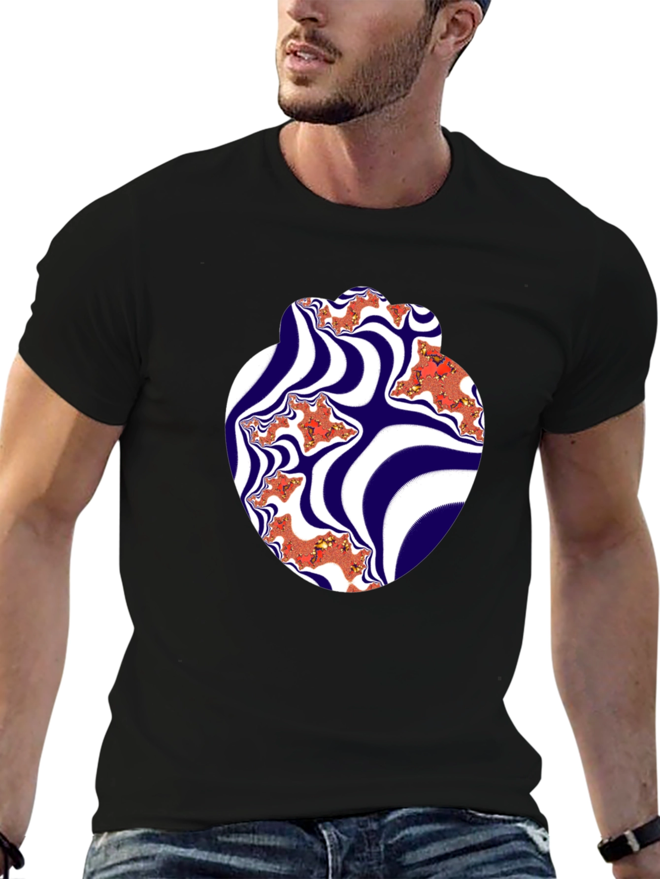 Black Abstract Graphic T-Shirt view 6