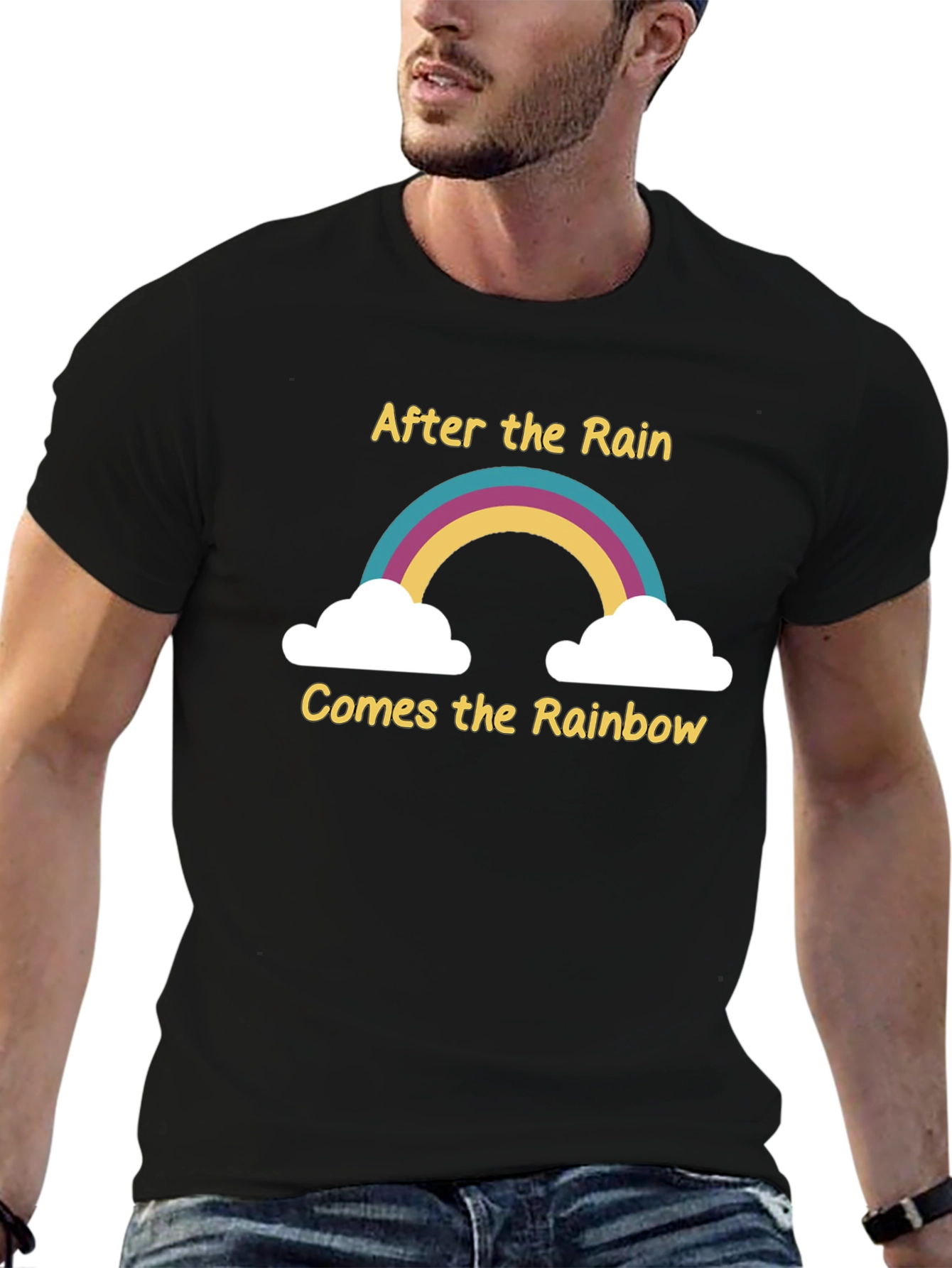 Black Rainbow T-Shirt - After the Rain Graphic Tee view 6