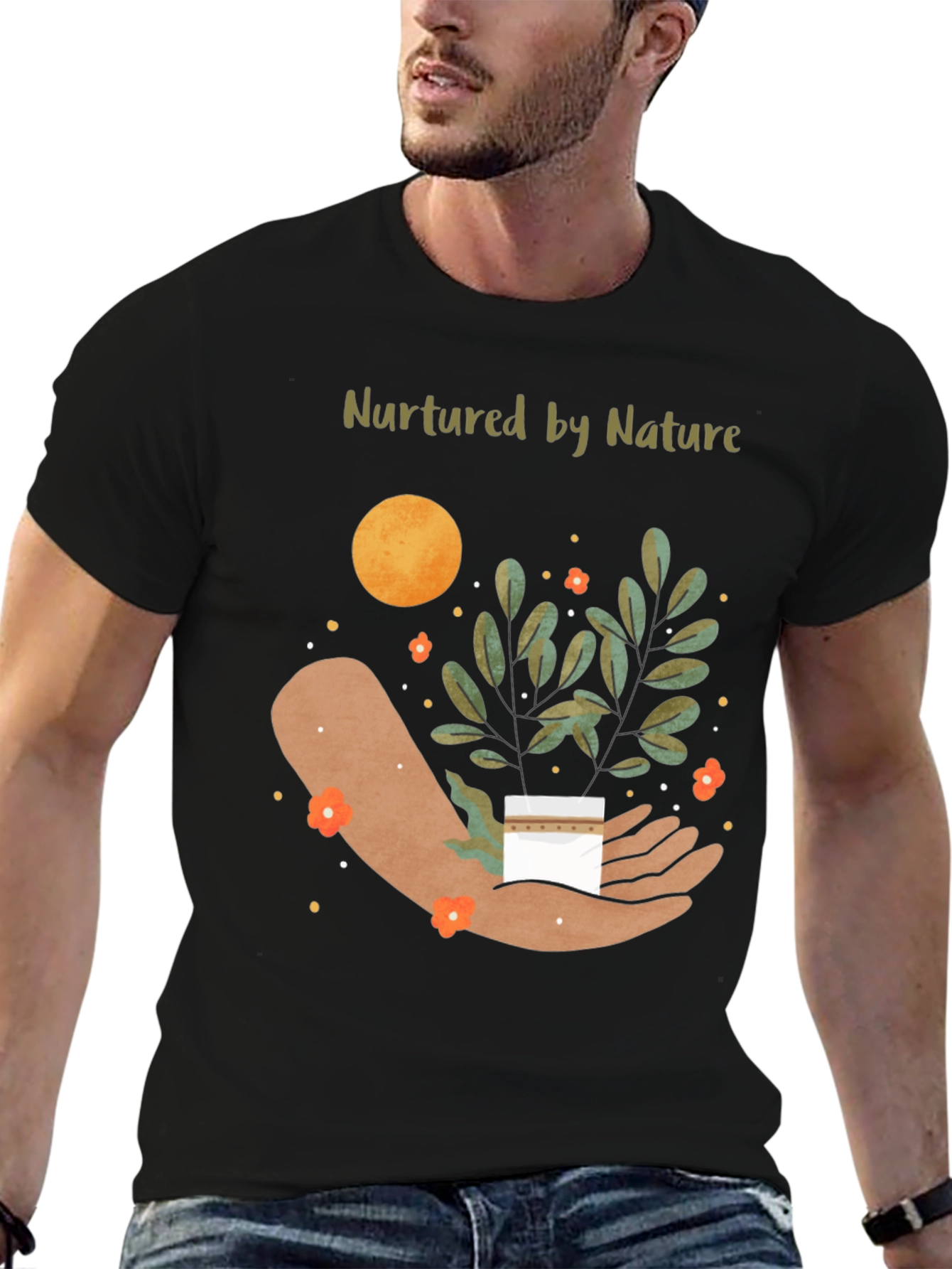 Black Nurtured By Nature Graphic T-Shirt view 6