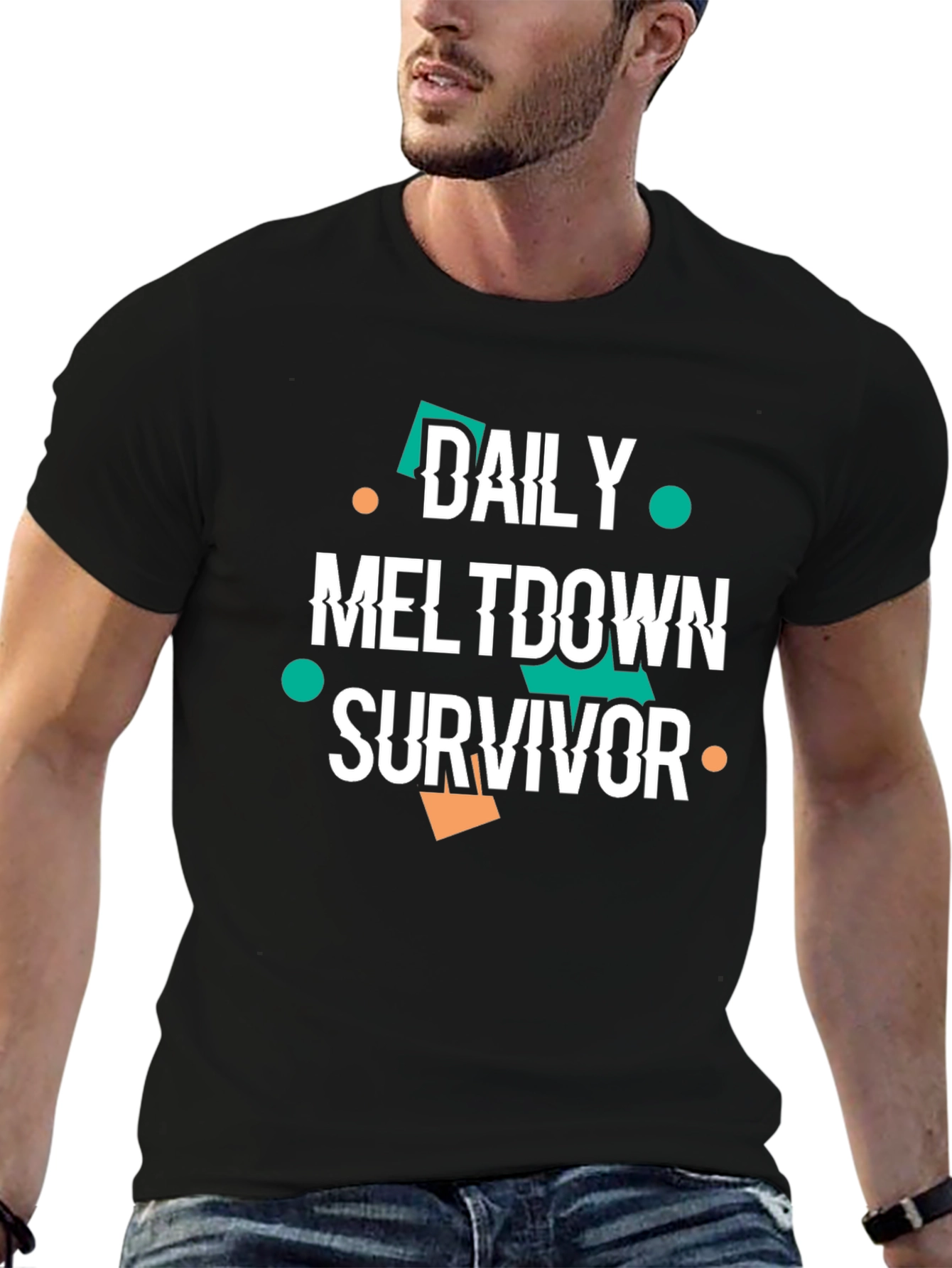 Black Daily Meltdown Survivor Graphic Tee view 6