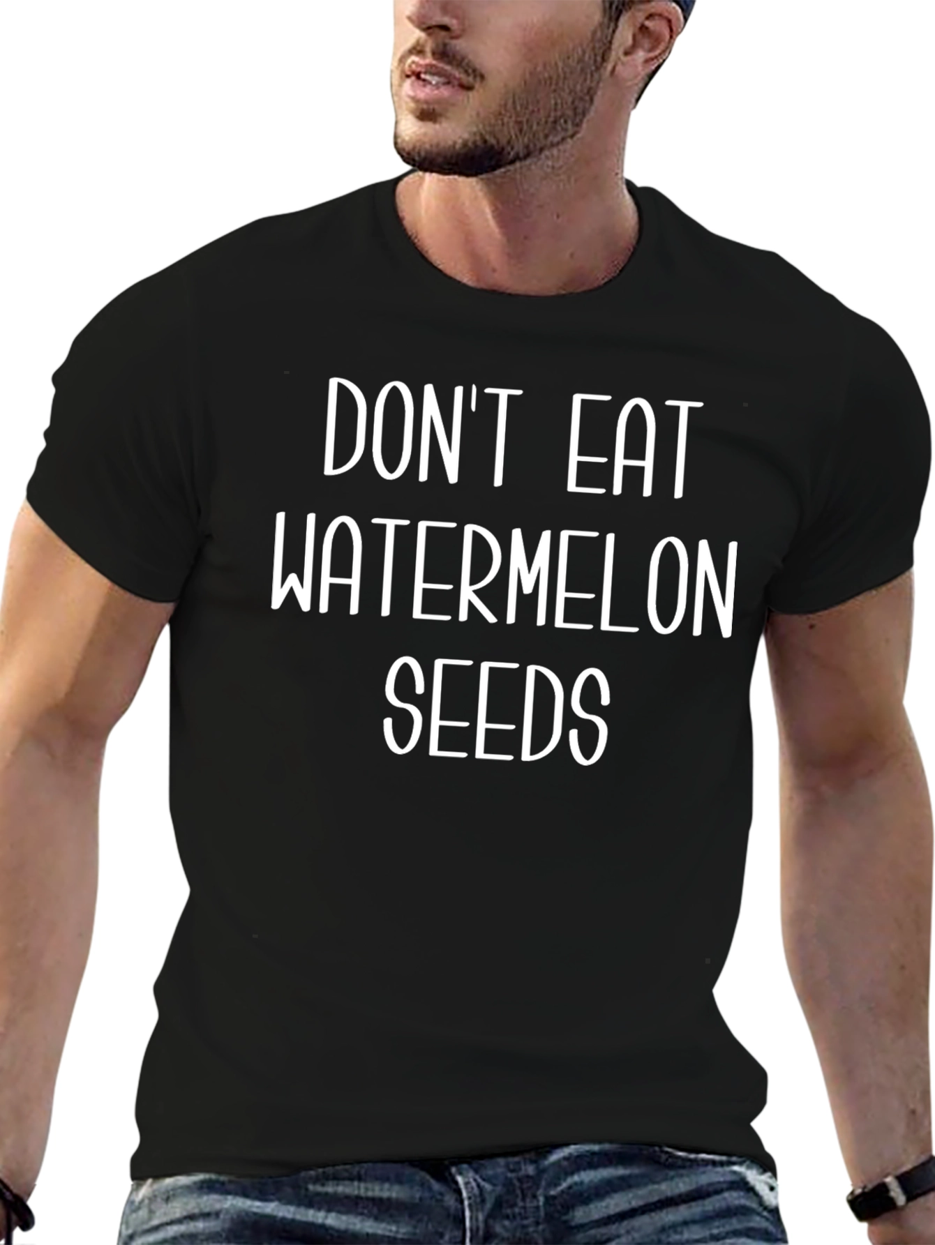 Black Don't Eat Watermelon Seeds Funny T-Shirt view 6