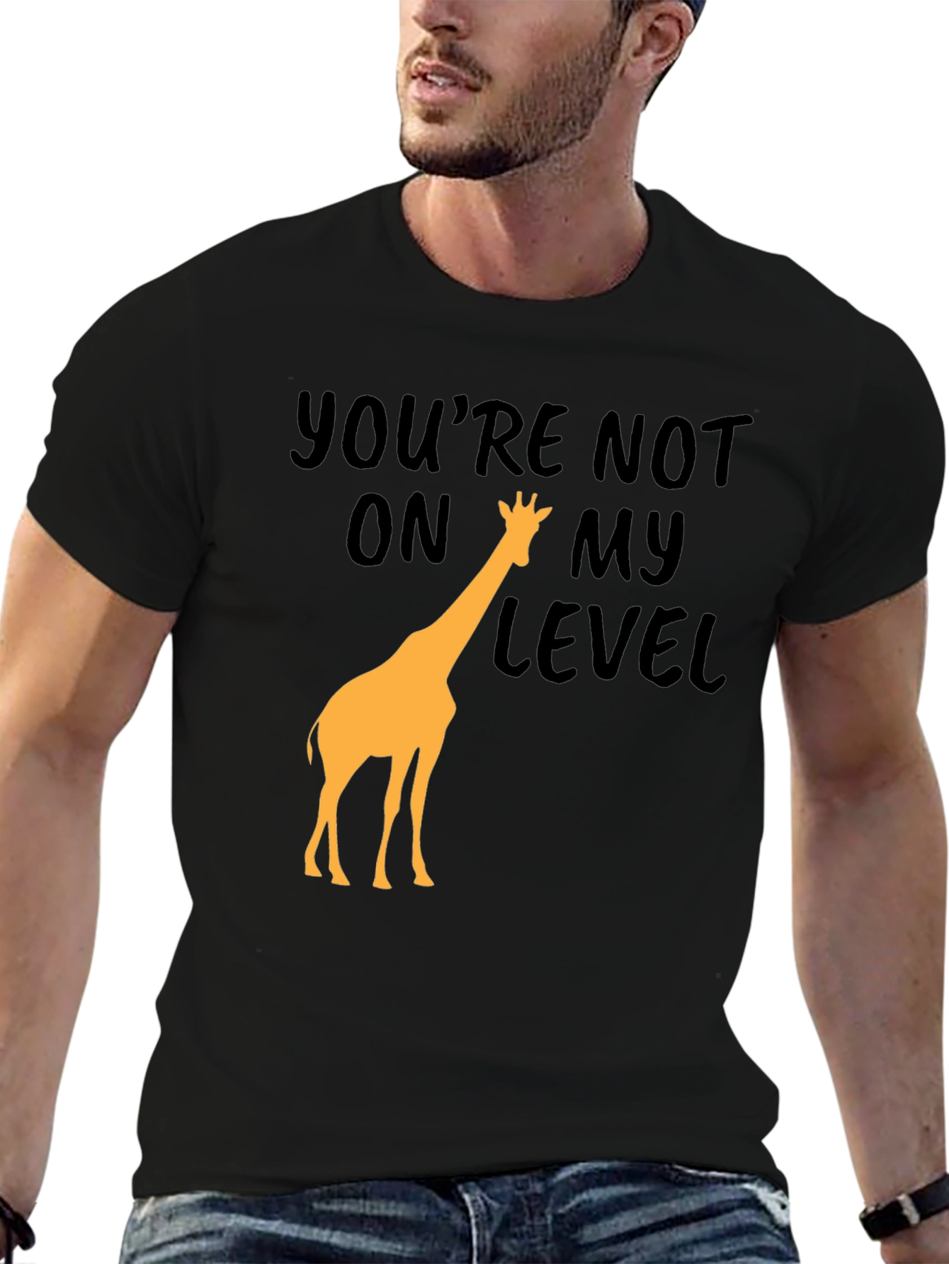 Black You're Not On My Level Giraffe Graphic Tee view 6