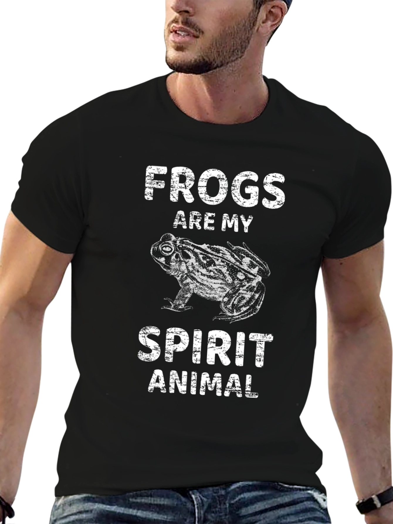 Black Frogs Are My Spirit Animal Graphic Tee - Black view 6