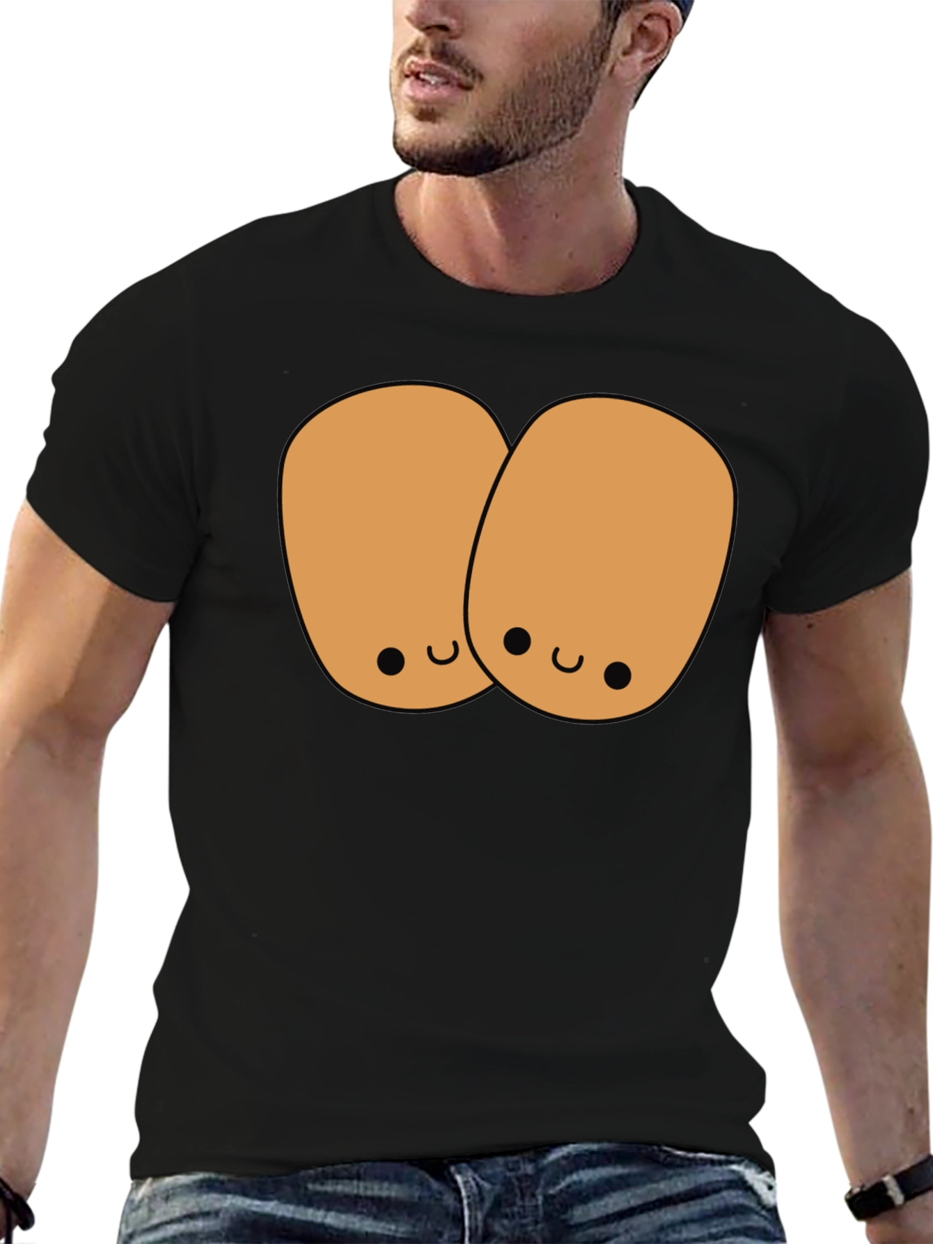 Black Cute Potato Duo Black T-Shirt view 6