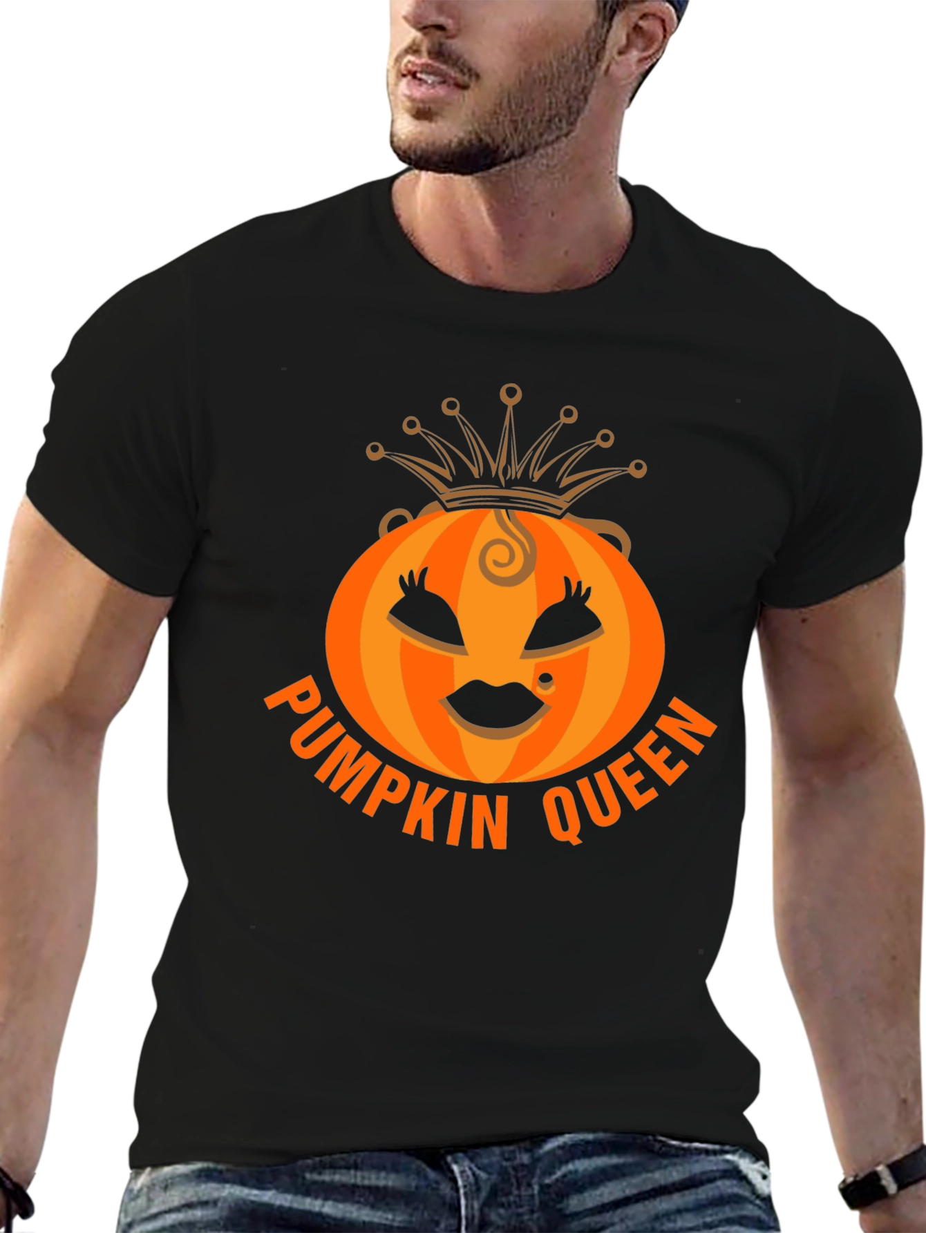 Black Pumpkin Queen Graphic Tee - Halloween Apparel view 6
