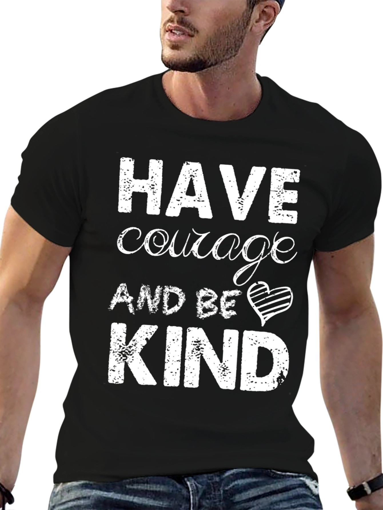 Black Have Courage and Be Kind Graphic Tee view 6