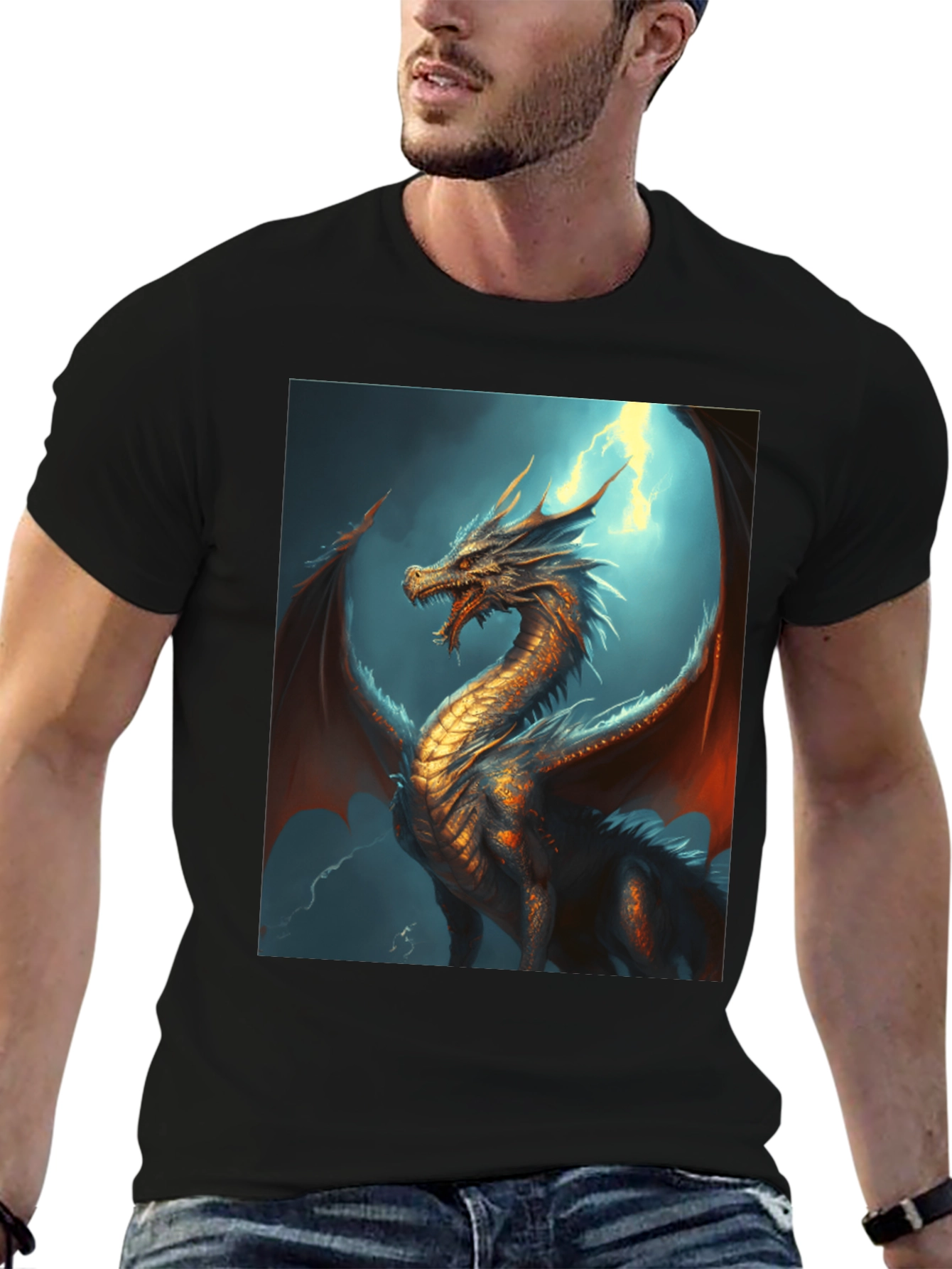 Black Dragon Graphic Tee - Fantasy Style view 6