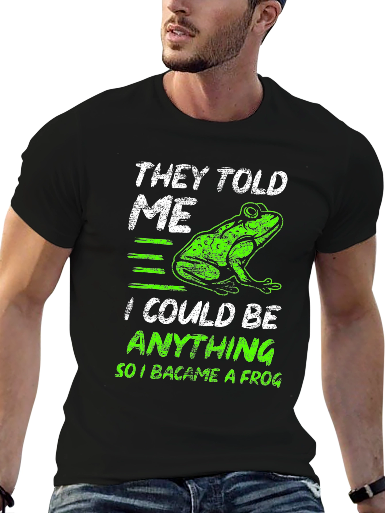 Black They Told Me I Could Be Anything Frog T-Shirt view 6