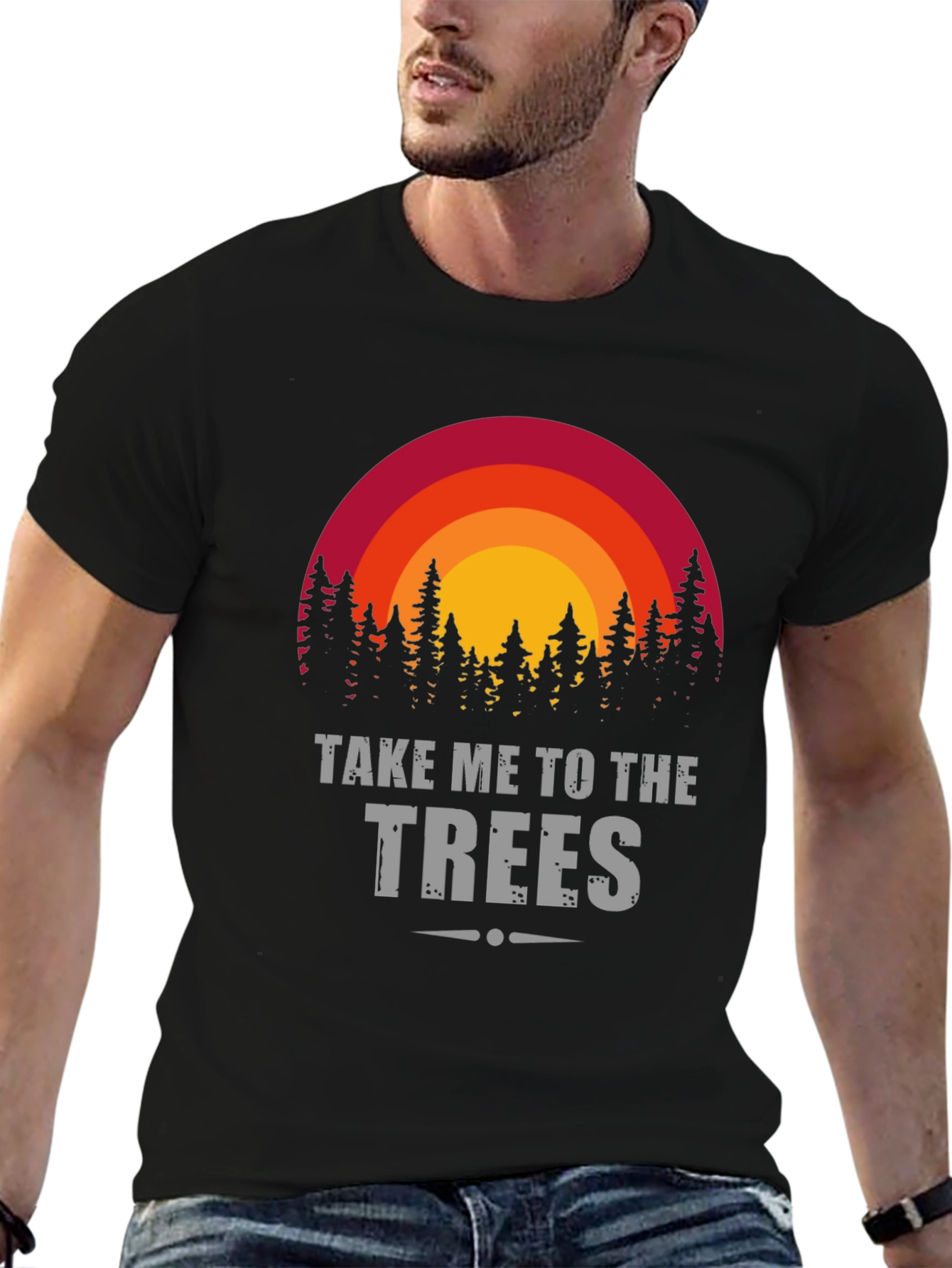 Black Take Me To The Trees Graphic Tee view 6