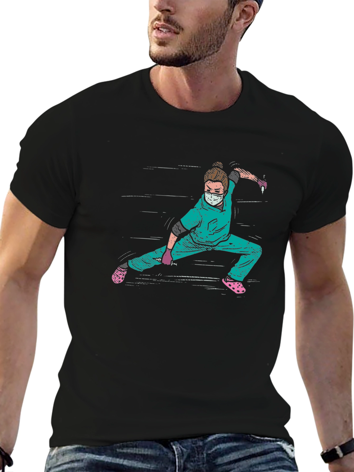 Nurse Ninja Graphic Tee - Unique Medical Hero Design - 6