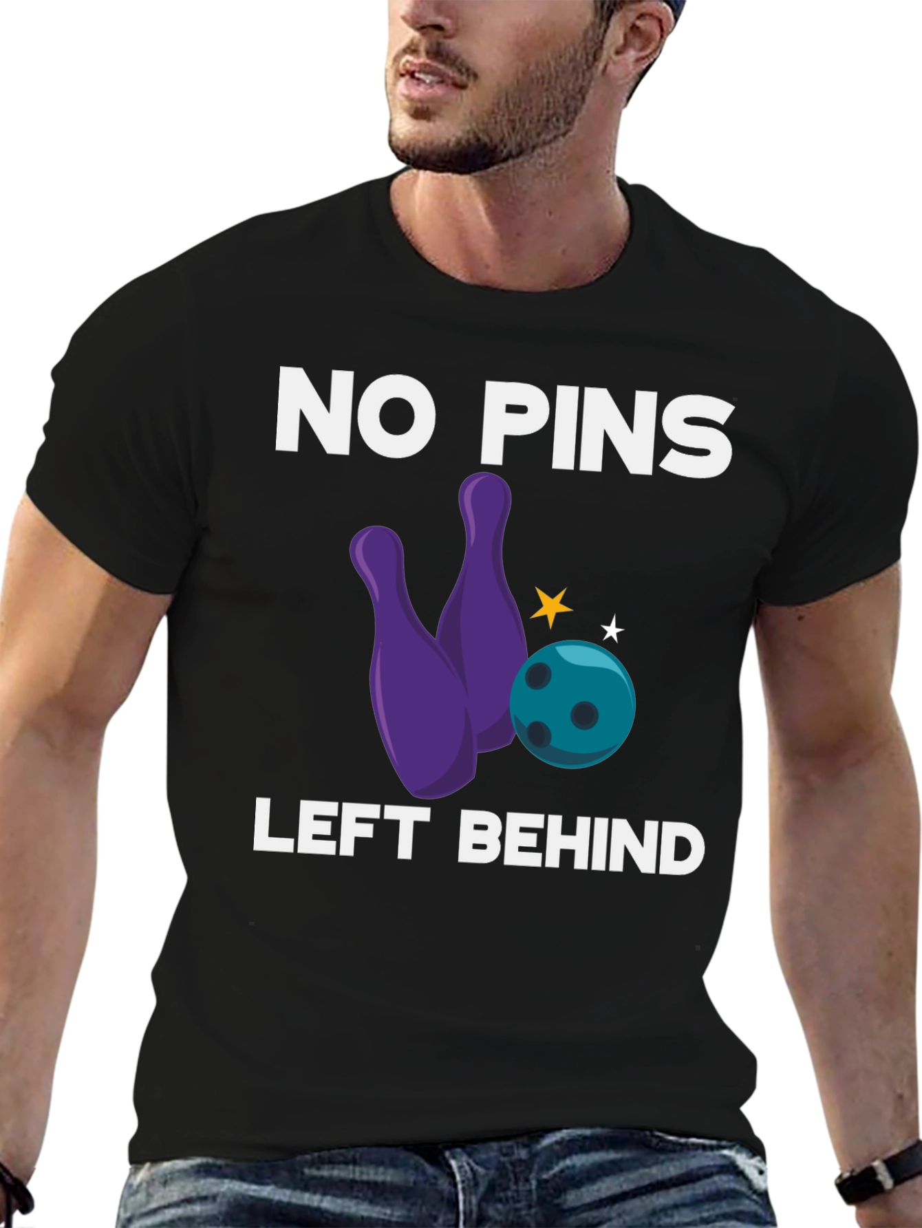Black Bowling Shirt: No Pins Left Behind view 6