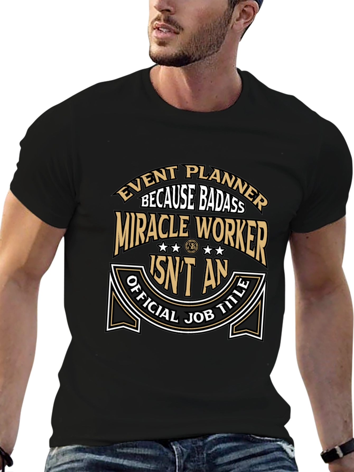 Black Event Planner Badass T-Shirt Funny Job Title Tee view 6