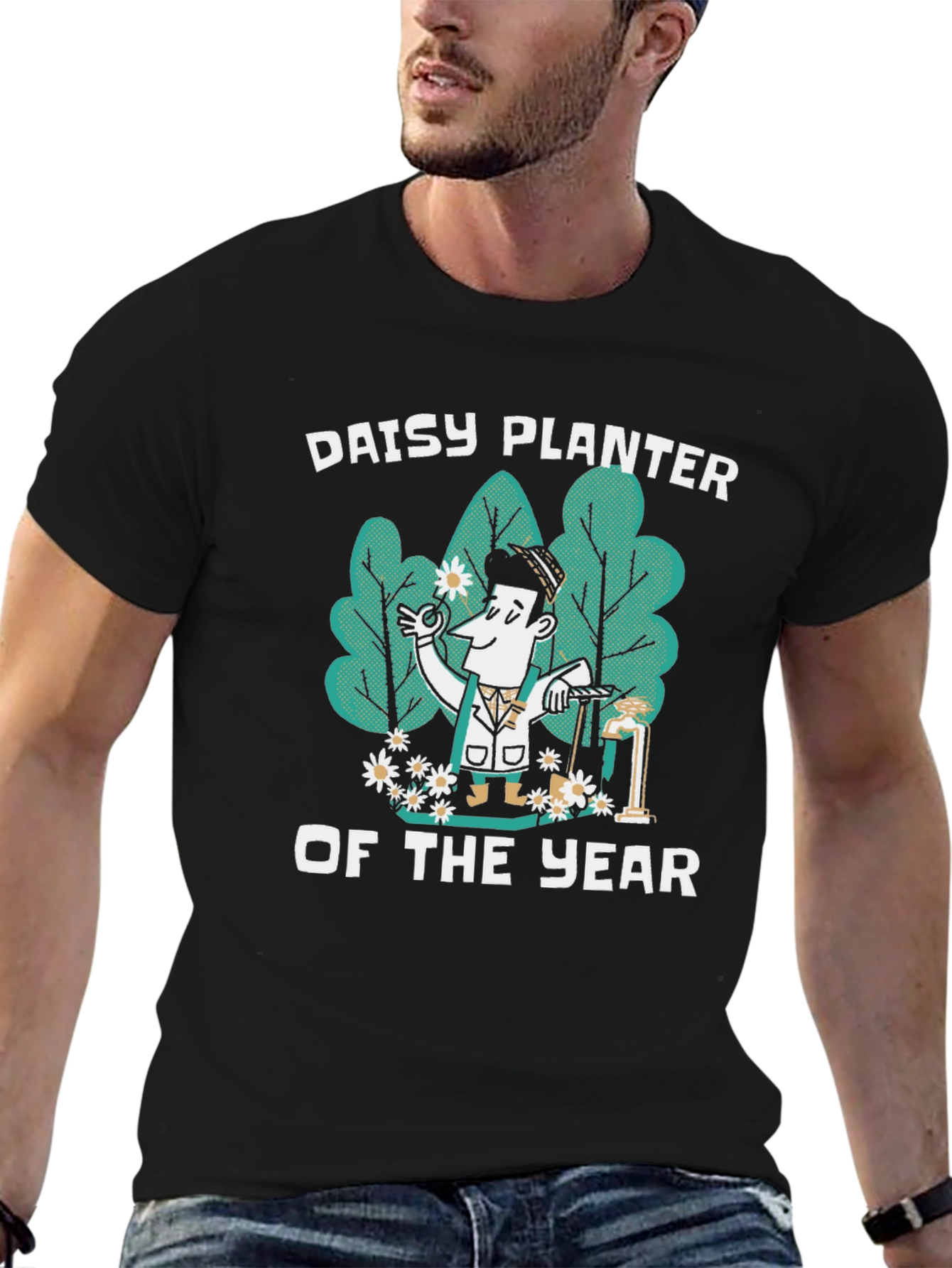 Black Daisy Planter of the Year Graphic Tee view 6