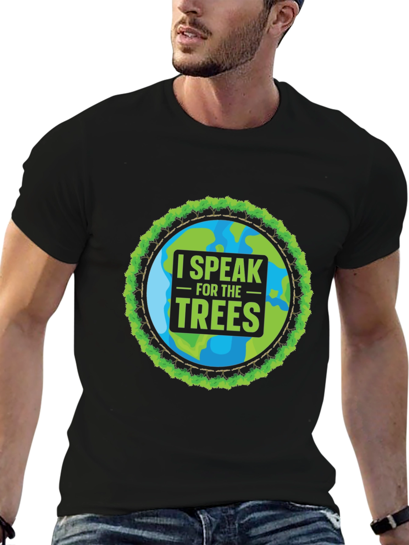 Black I Speak for the Trees Graphic T-Shirt view 6