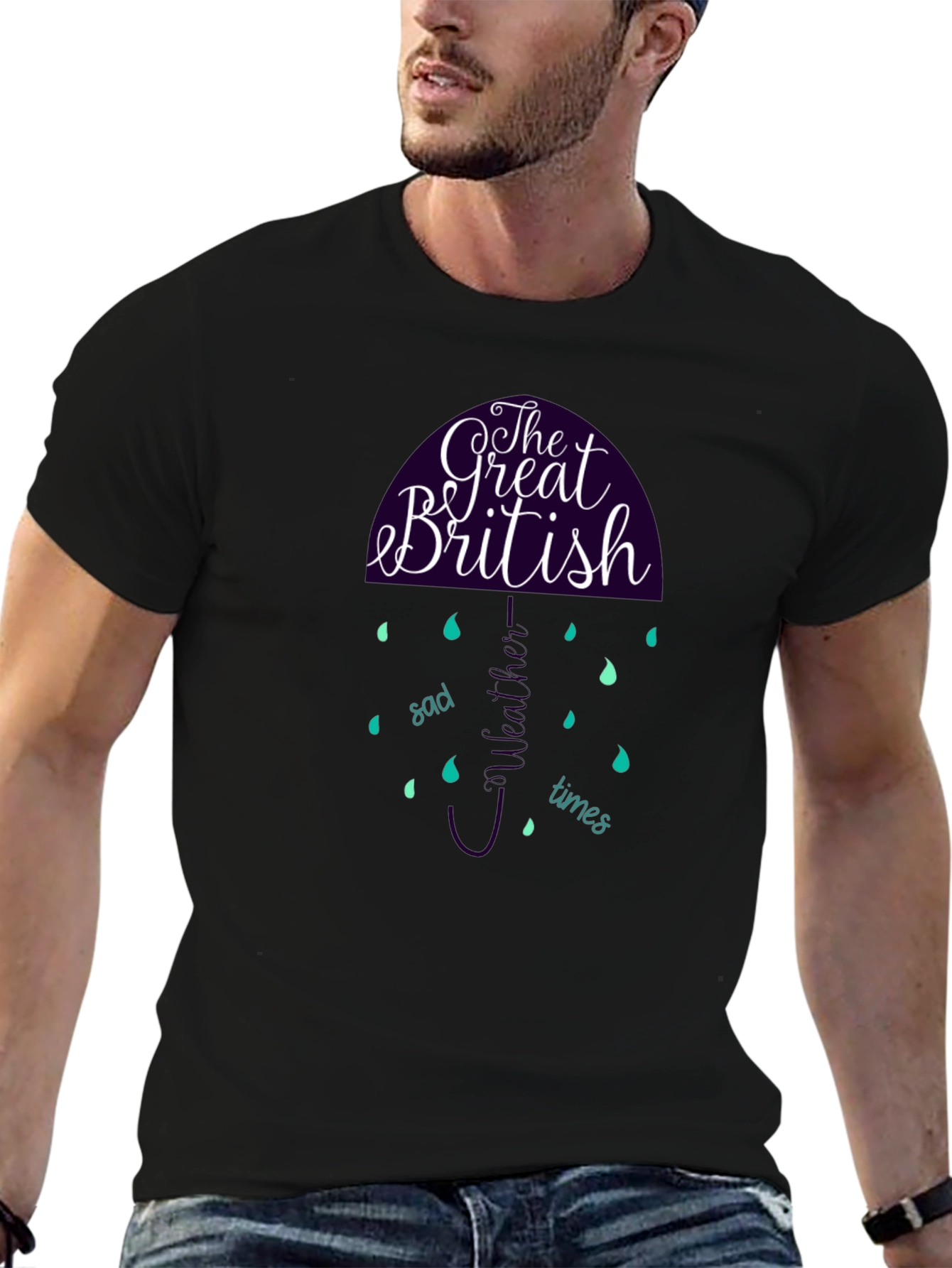 Black The Great British Weather Graphic T-Shirt view 6