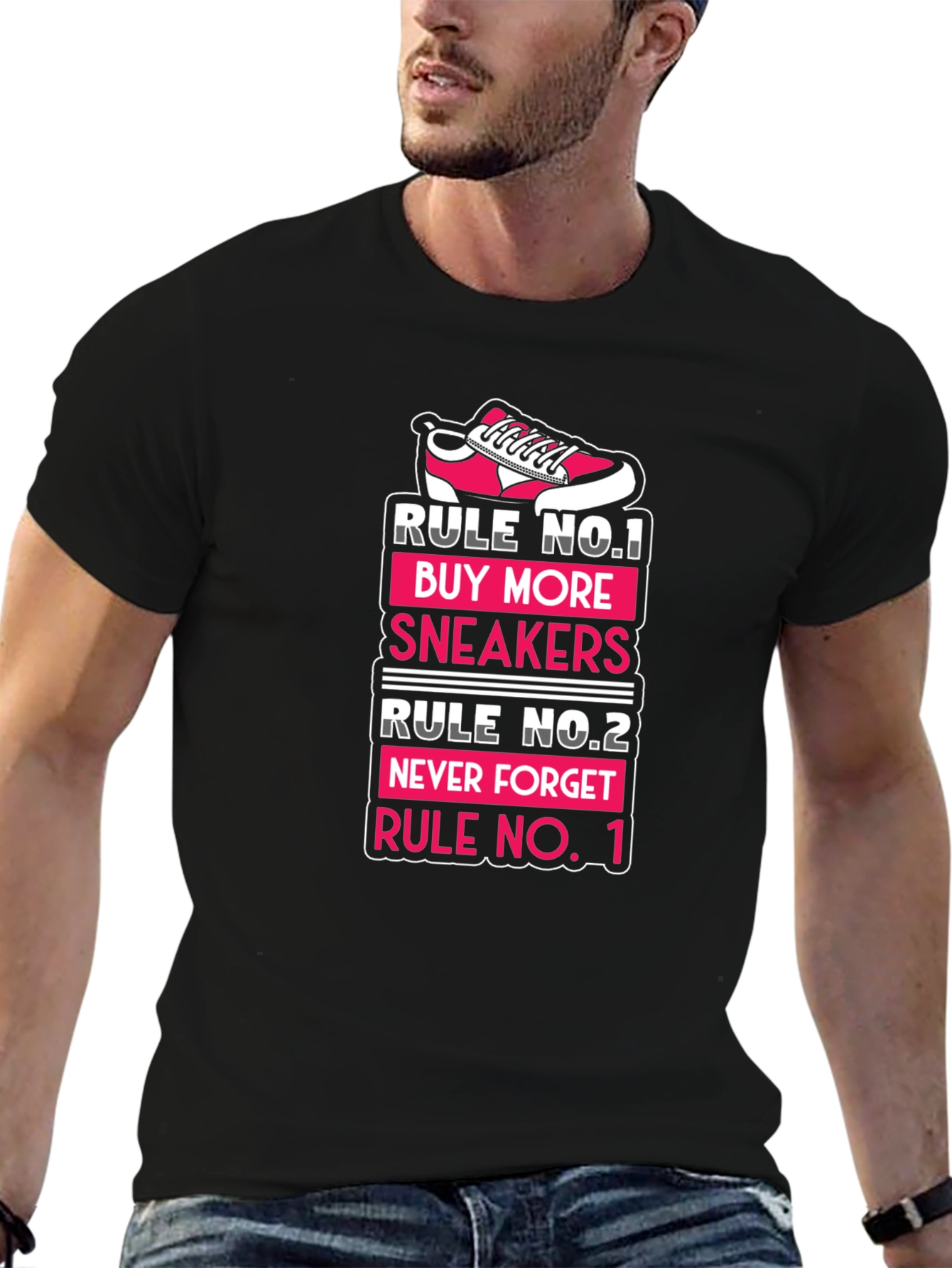 Black Sneaker Lover T-Shirt - Rule No. 1 view 6