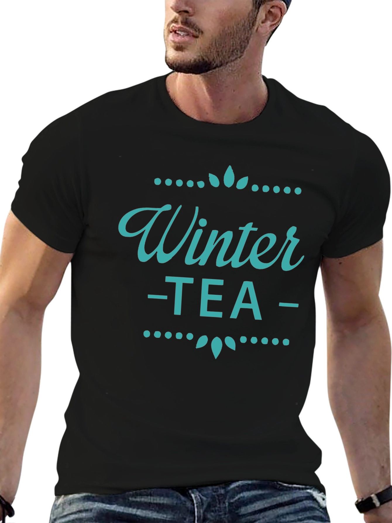 Black Winter Tea Graphic Tee - Stylish & Cozy view 6