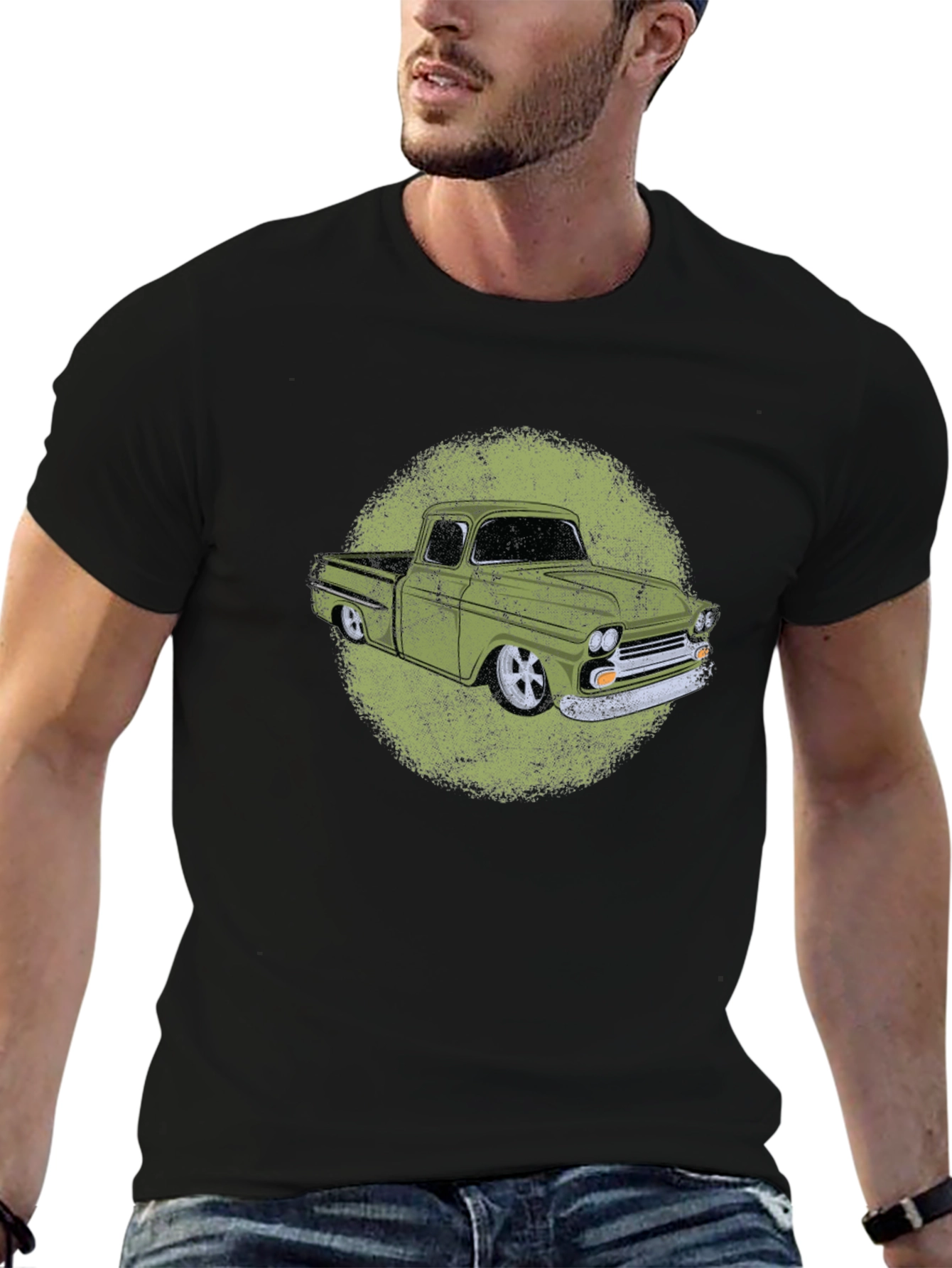 Black Vintage Truck Graphic T-Shirt - Black view 6