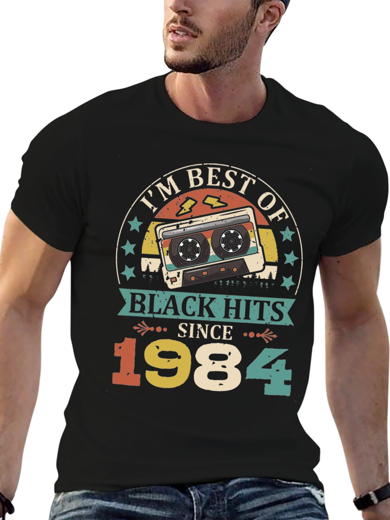 Black Retro "Best of Black Hits Since 1984" Graphic Tee view 6