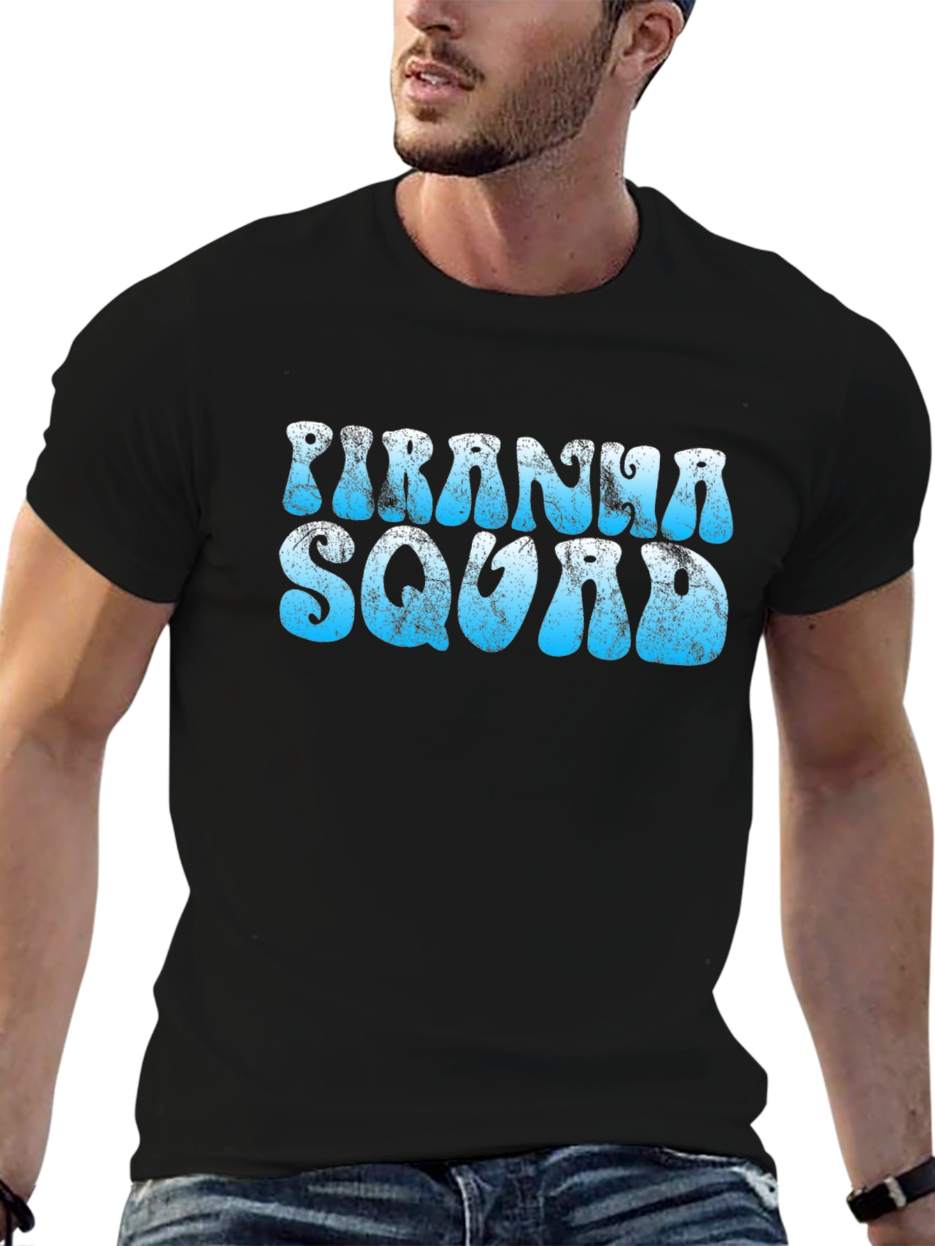 Black Piranha Squad Black Graphic Tee view 6