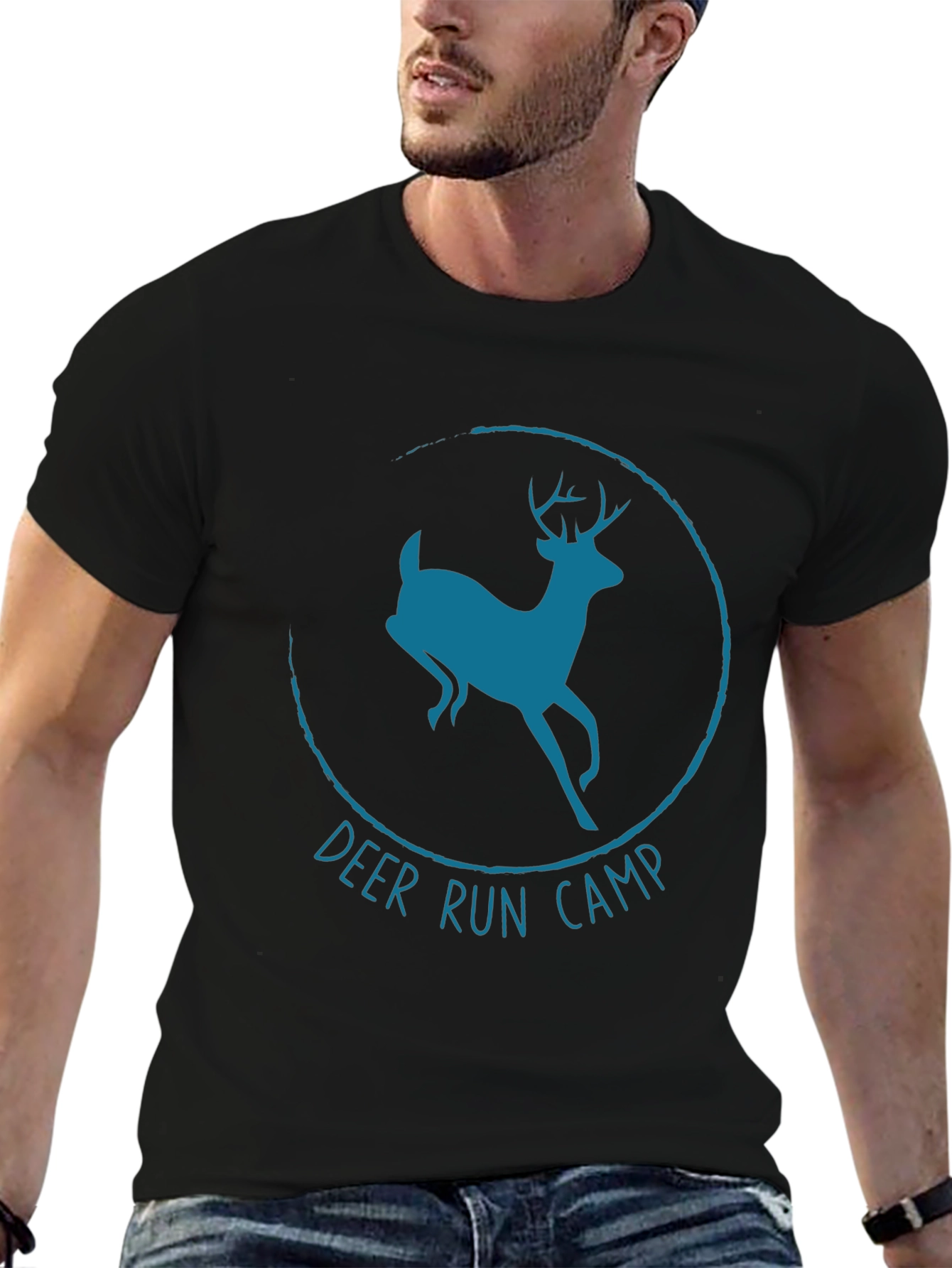 Black Deer Run Camp T-Shirt - Black view 6