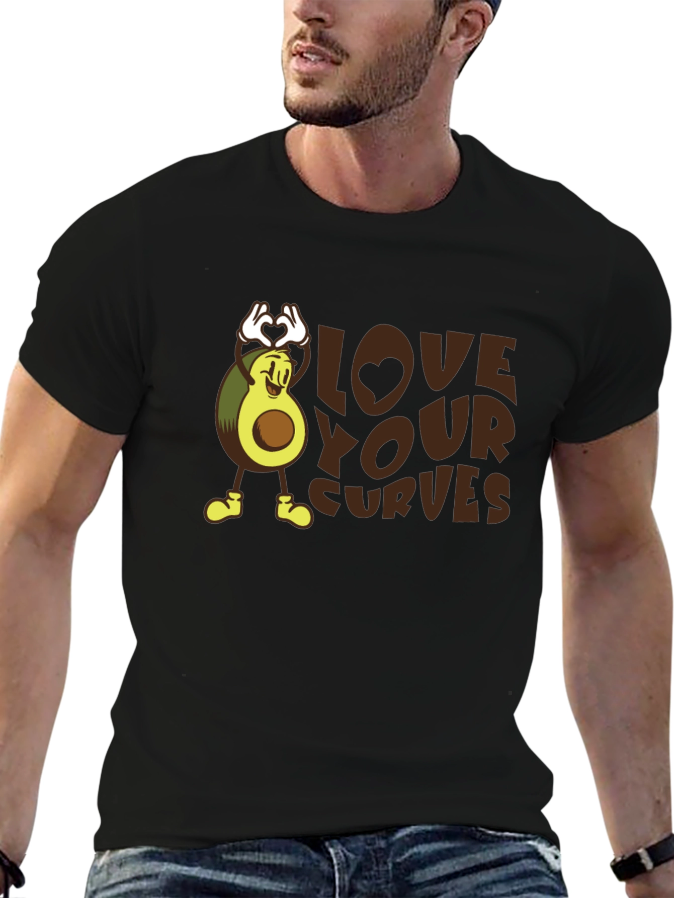 Black Love Your Curves Avocado Graphic Tee view 6