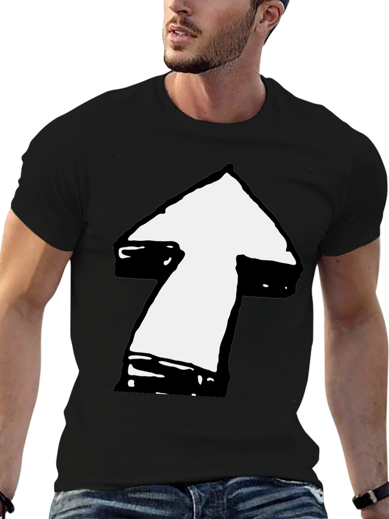 Black Arrow Graphic T-Shirt - Casual Style view 6