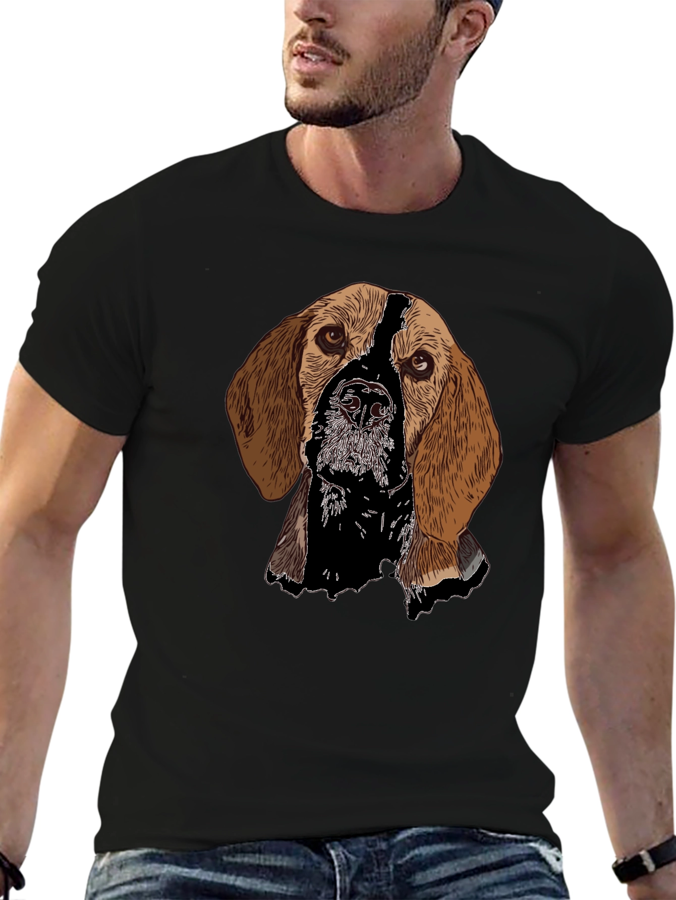Black Dog Breed Graphic Black T-Shirt view 6