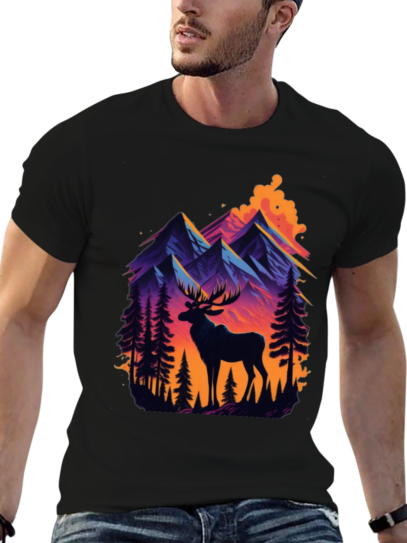 Black Mountain Moose Graphic Tee - Nature Inspired Style view 6