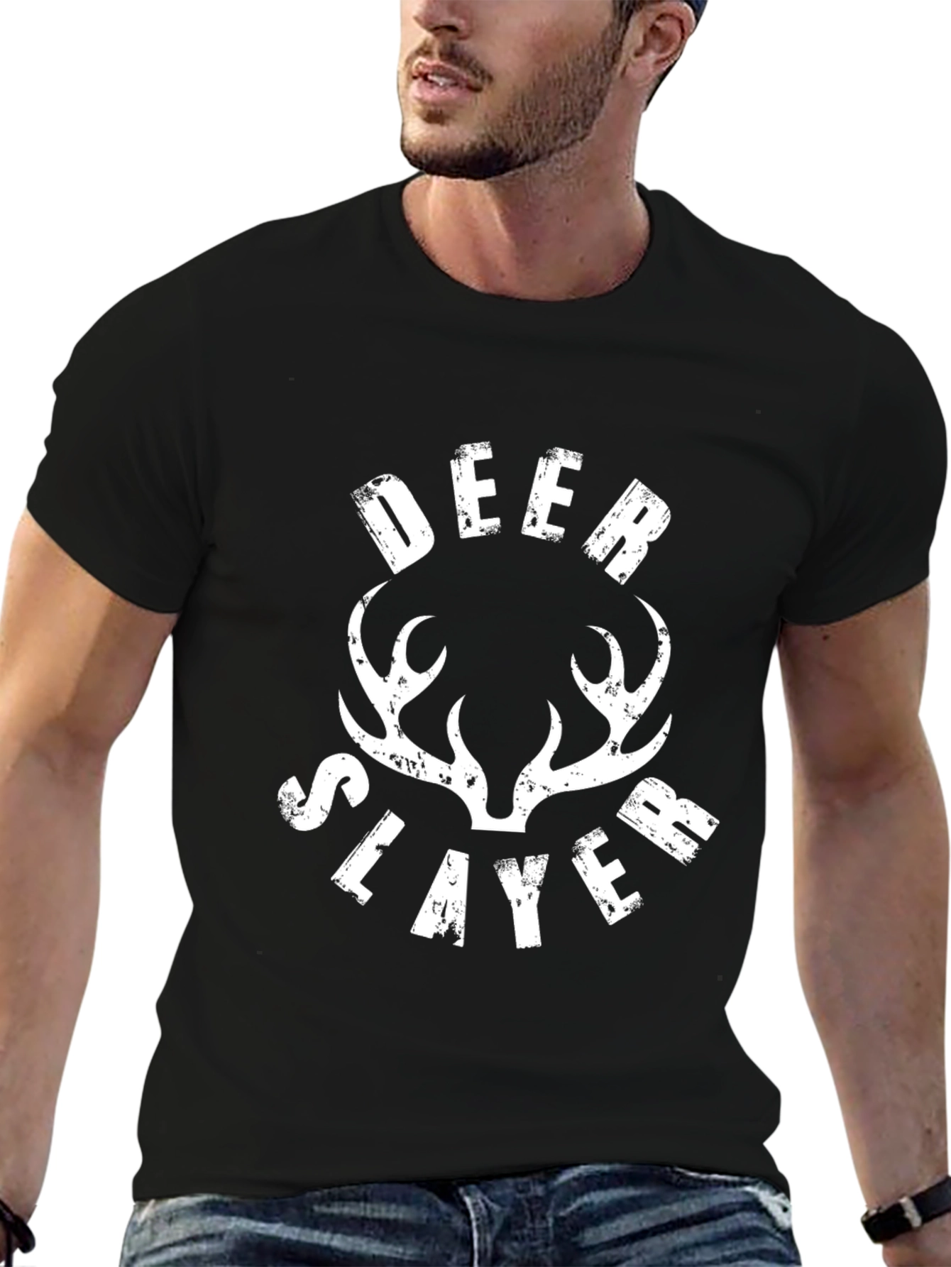 Black Deer Slayer Graphic Tee - Hunting T-Shirt view 6