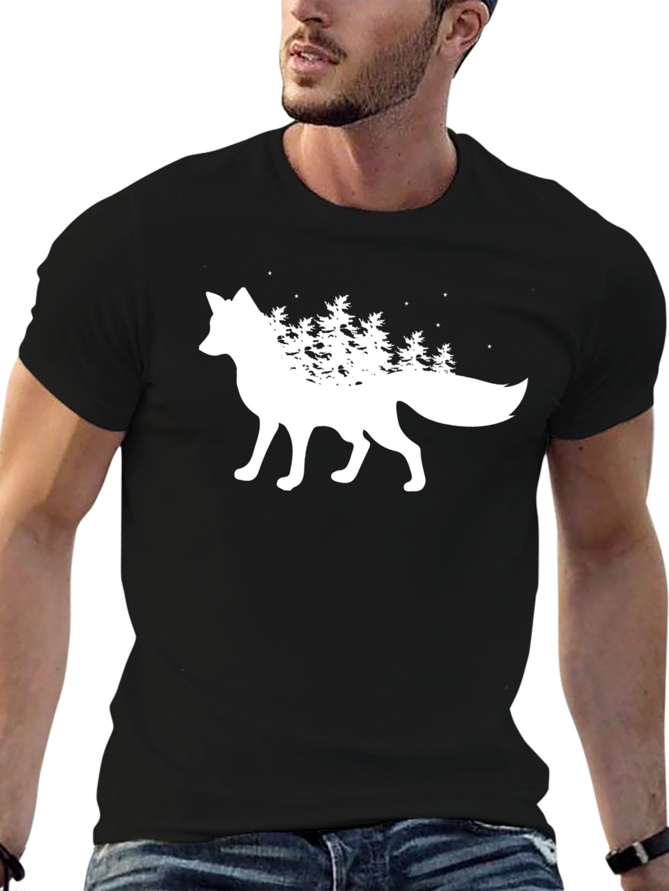 Black Fox and Forest Graphic Tee view 6