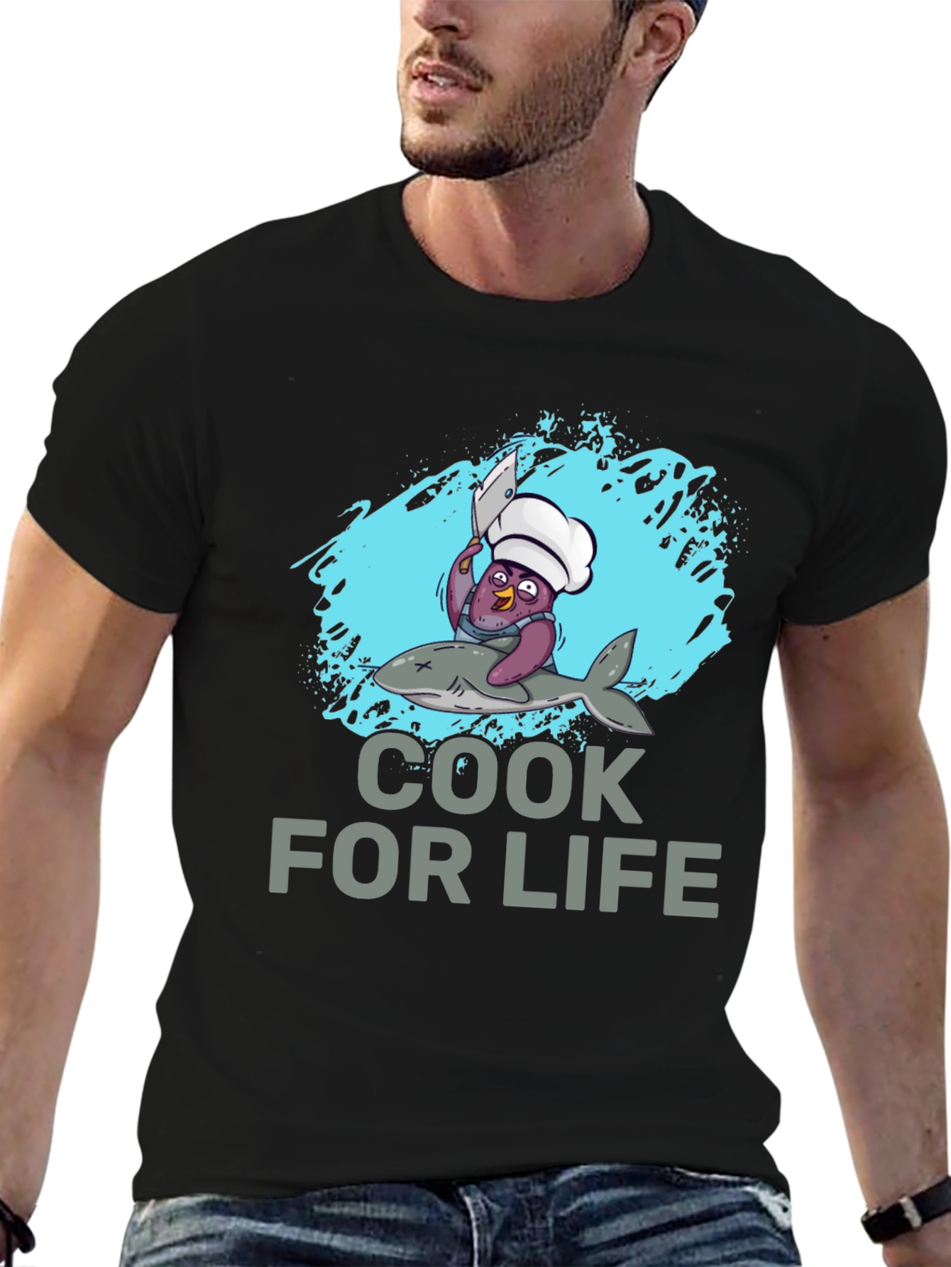 Black Cook For Life Graphic T-Shirt view 6