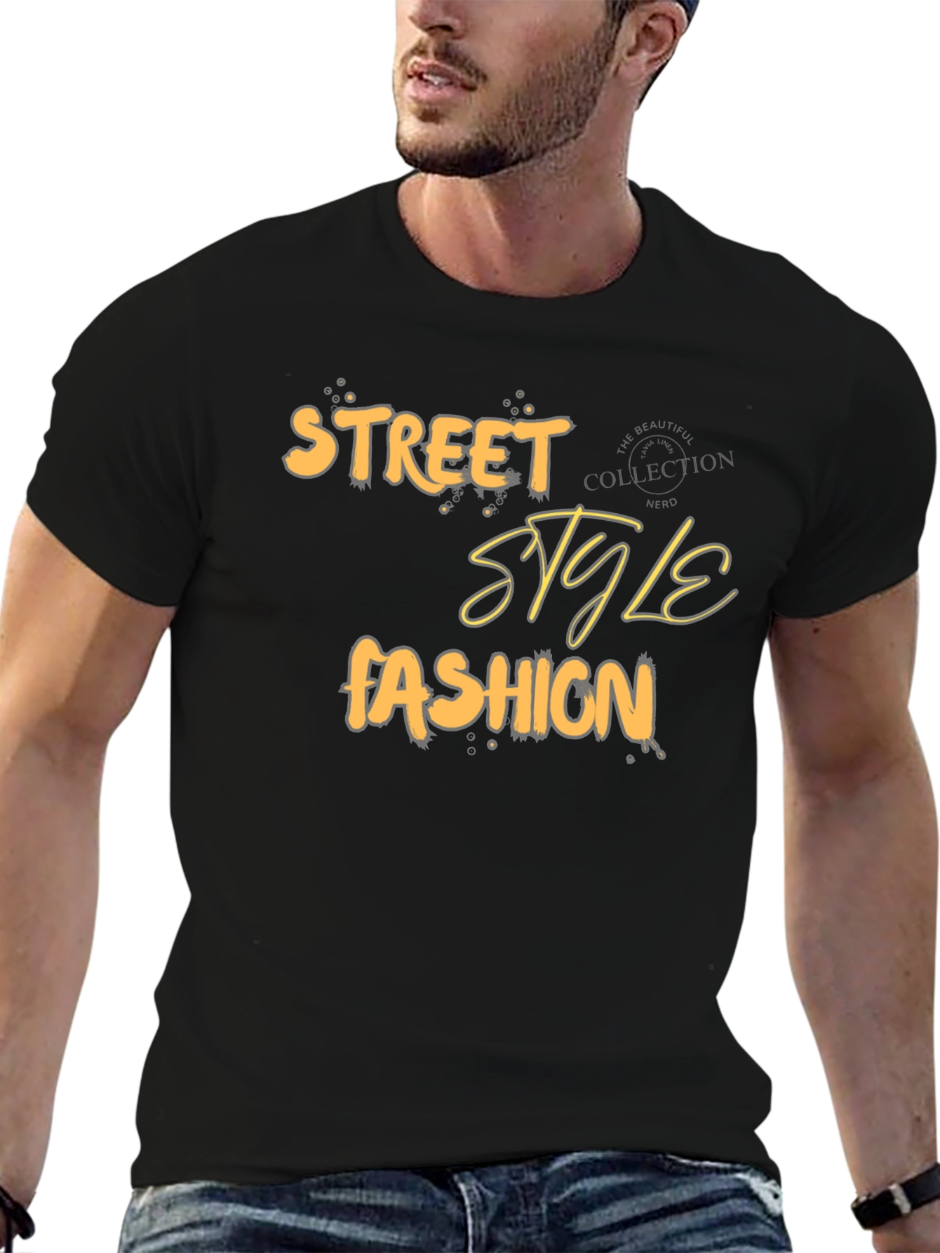 Black Street Style Fashion Graphic T-Shirt view 6