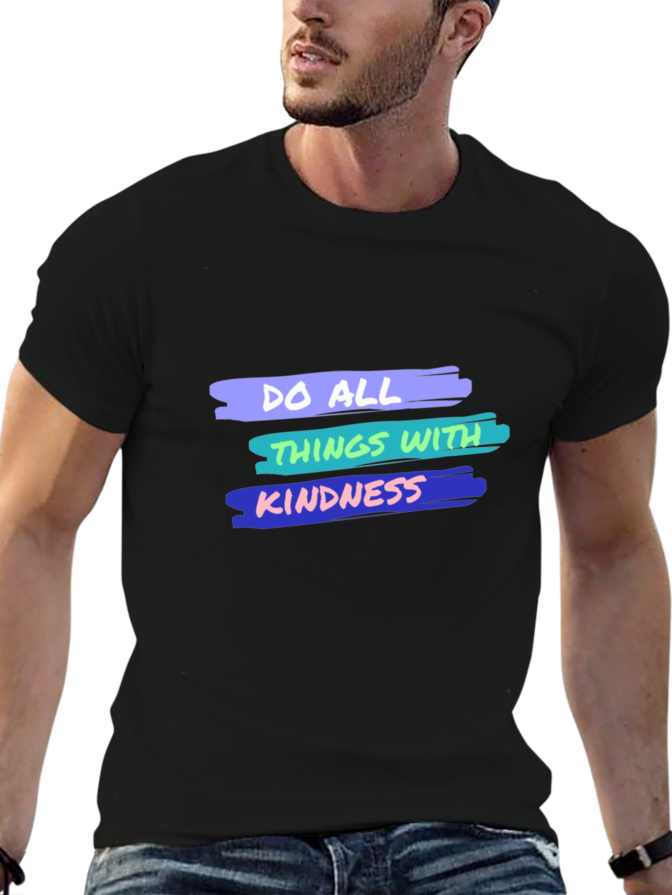Black Kindness Graphic Tee - Unisex Casual T-Shirt view 6