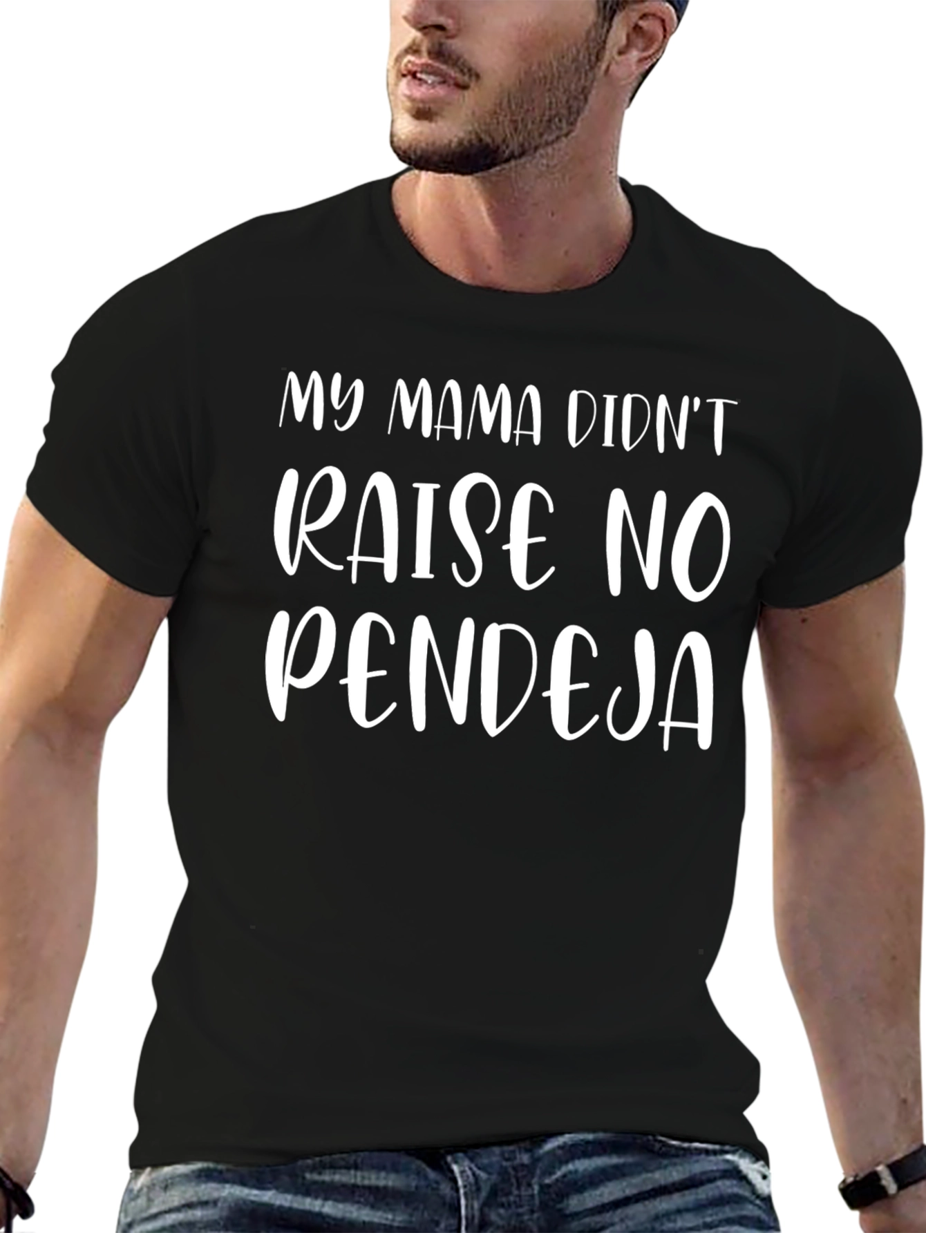 Black My Mama Didn't Raise No Pendeja Graphic Tee view 6