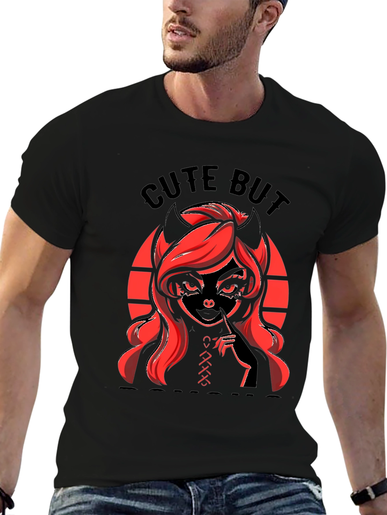 Black Cute But Devilish Graphic T-Shirt view 6
