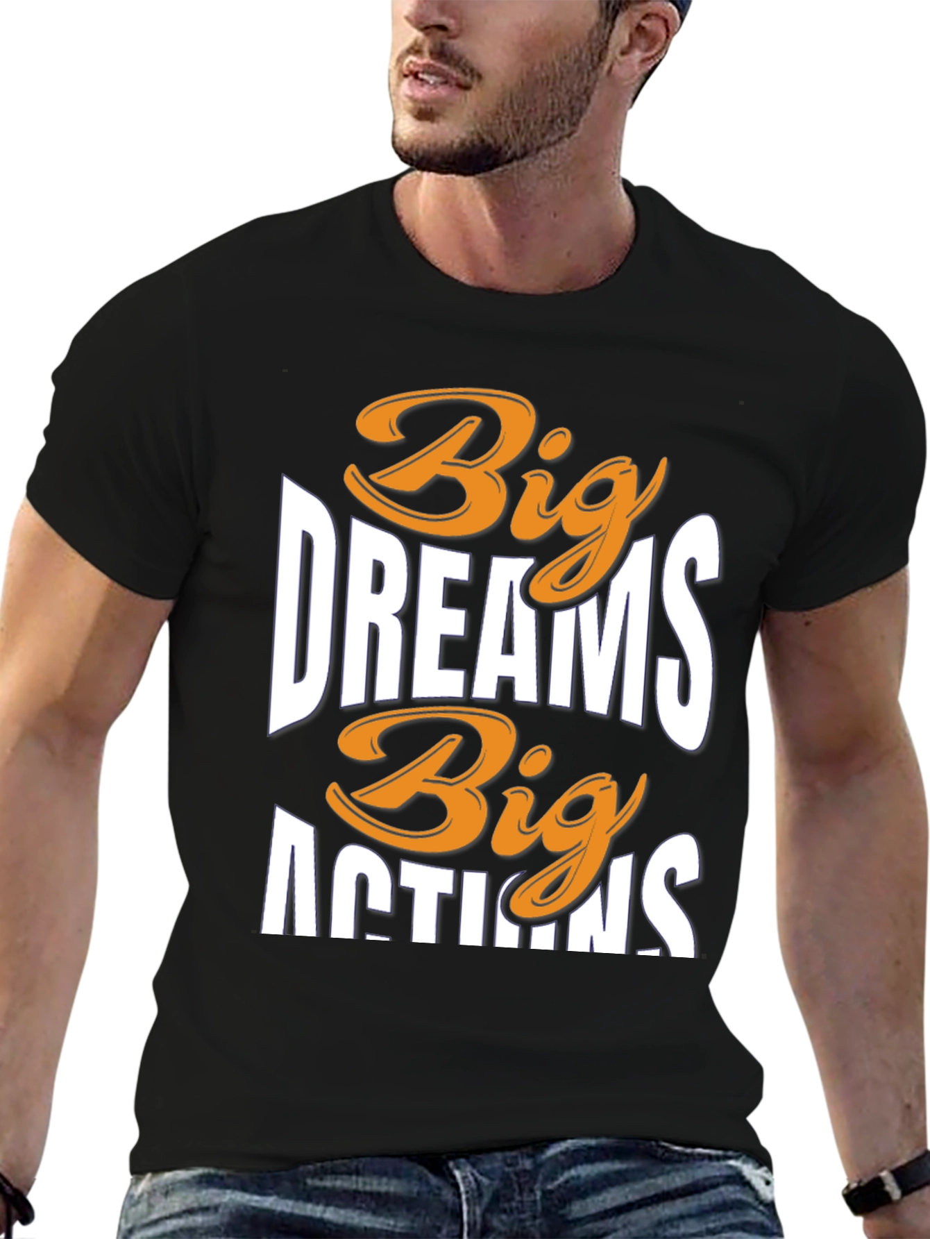 Black Big Dreams Big Actions Graphic Tee view 6