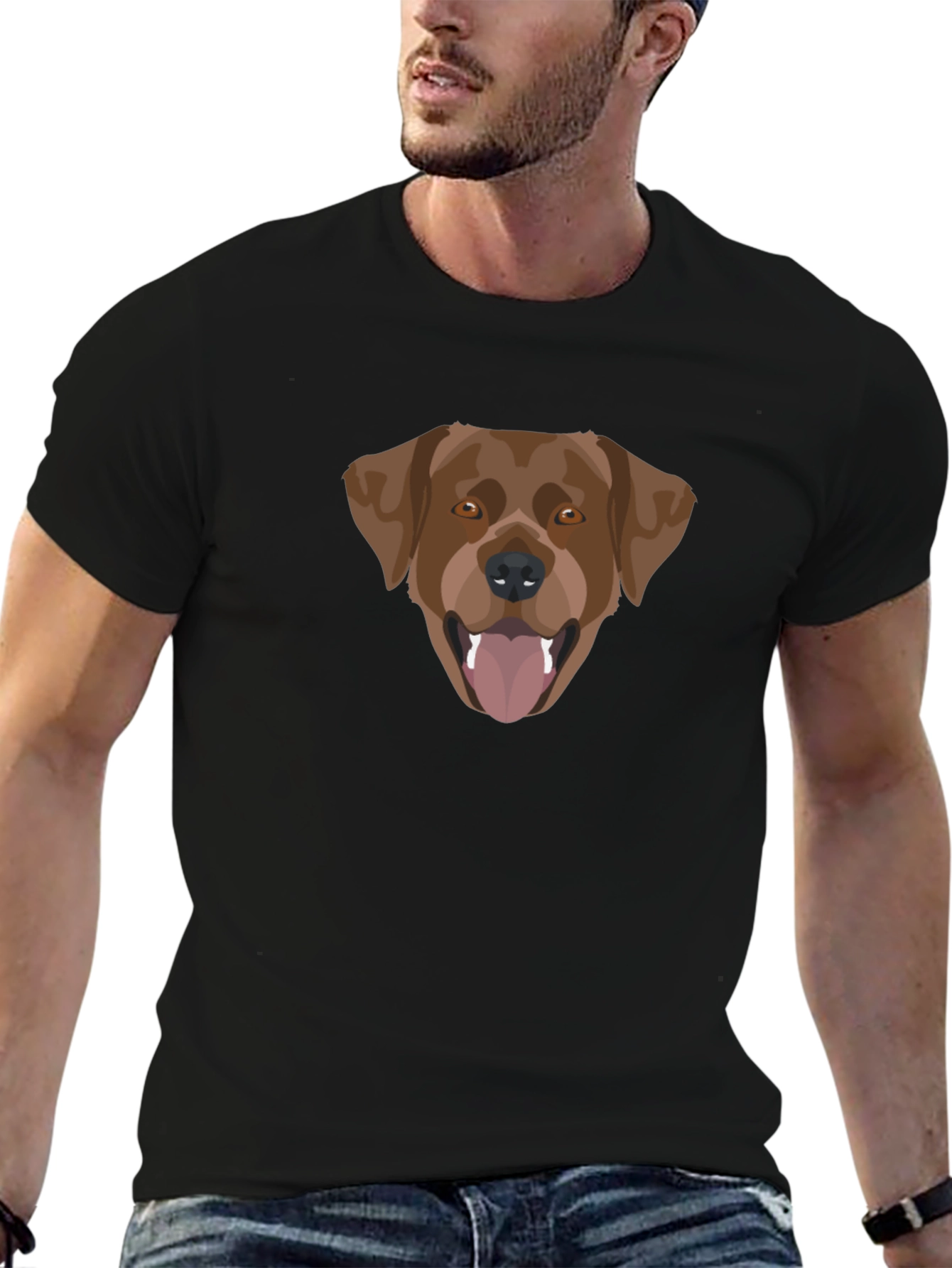 Black Dog Graphic Tee - Black Cotton Blend view 6