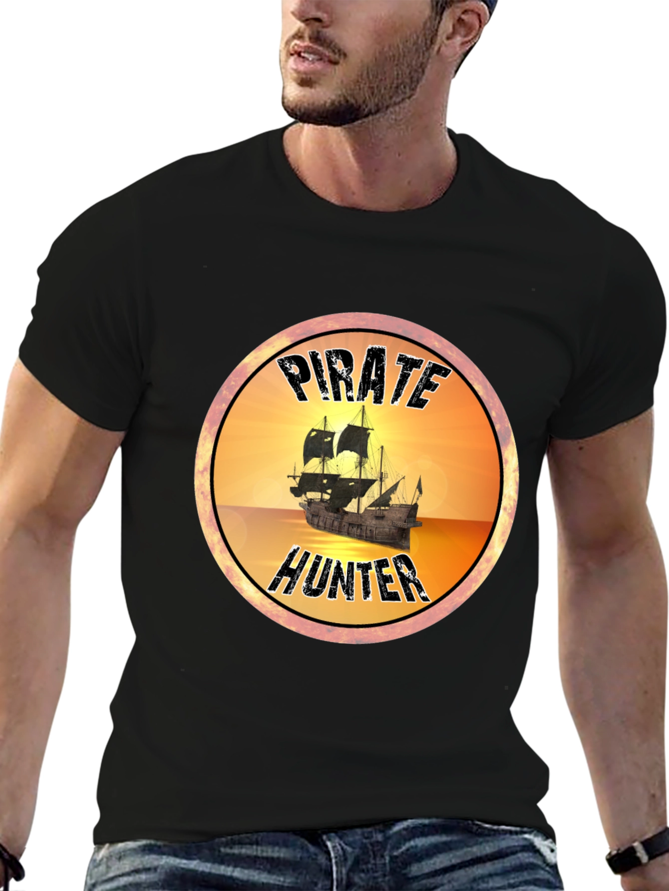 Pirate Hunter T-Shirt - Novelty Graphic Tee - 6