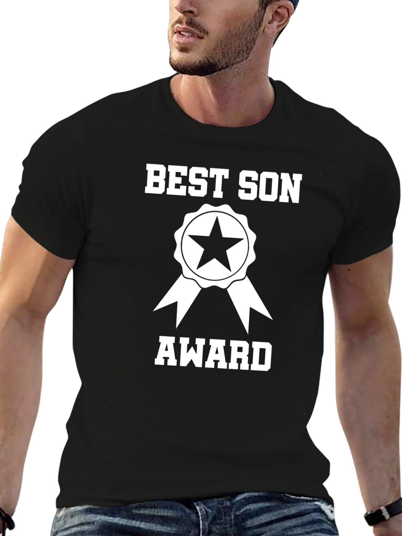 Black Best Son Award Graphic T-Shirt - Gift for Son view 6