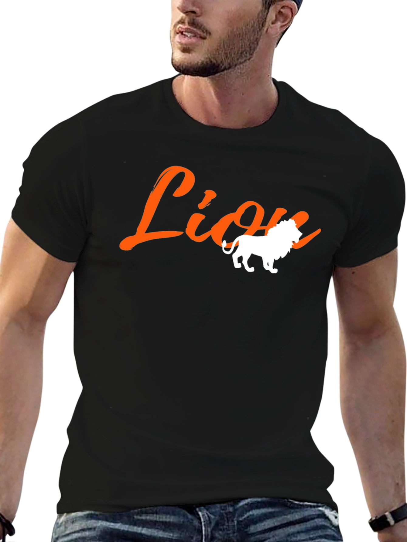 Black Lion Graphic T-Shirt - Bold Black Tee view 6
