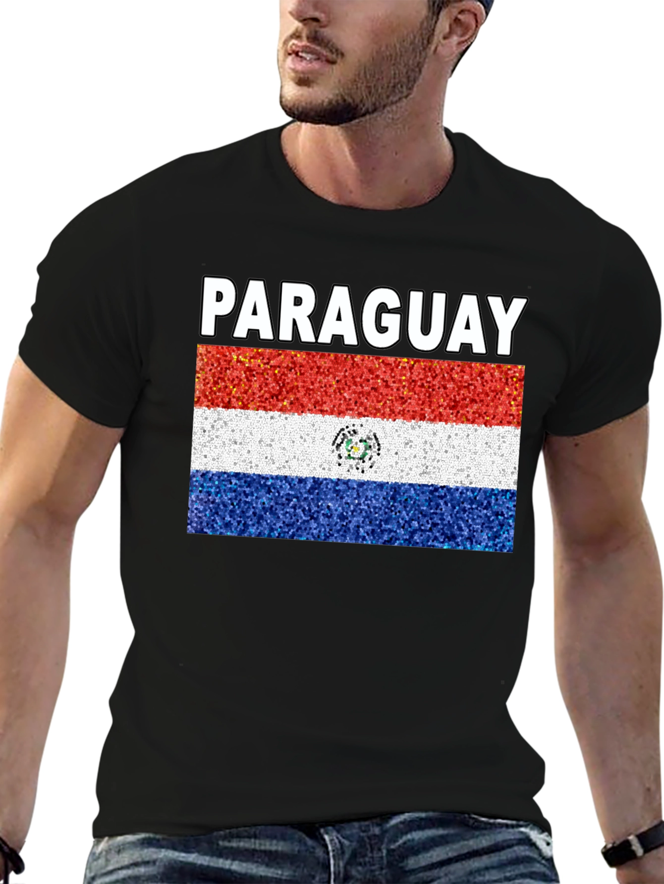 Black Paraguay Flag T-Shirt - Patriotic Tee view 6