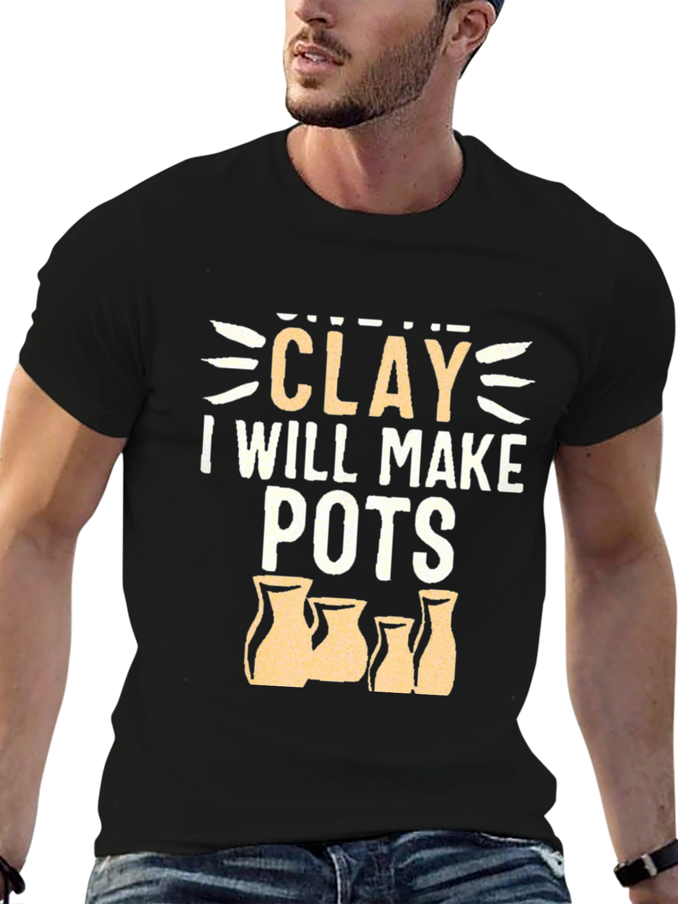 Black Potter's Clay Art Black T-Shirt view 6