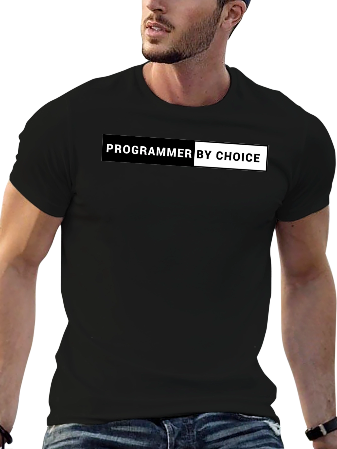Black Programmer By Choice Black Graphic T-Shirt view 6
