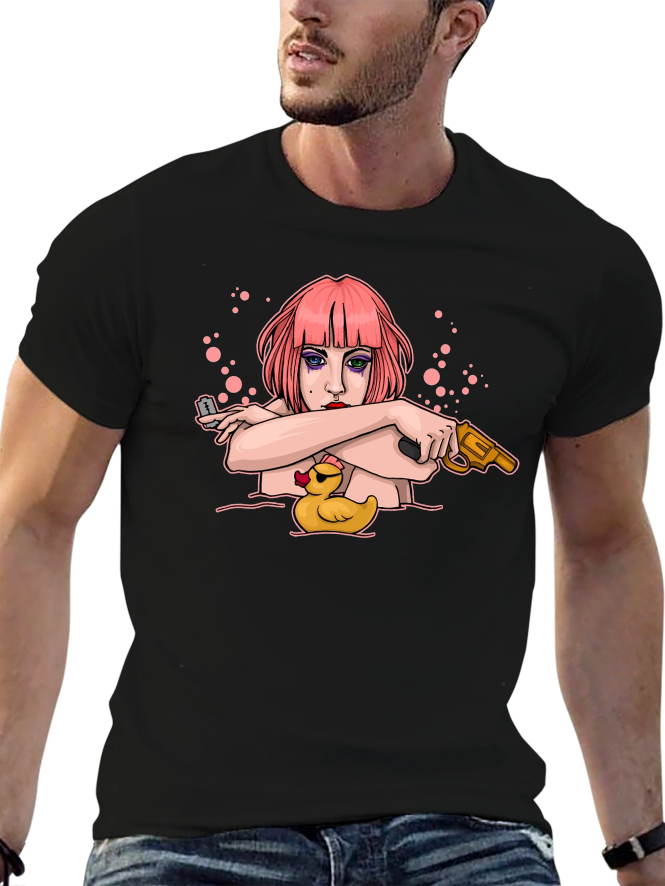Edgy Cartoon Graphic T-Shirt - 6