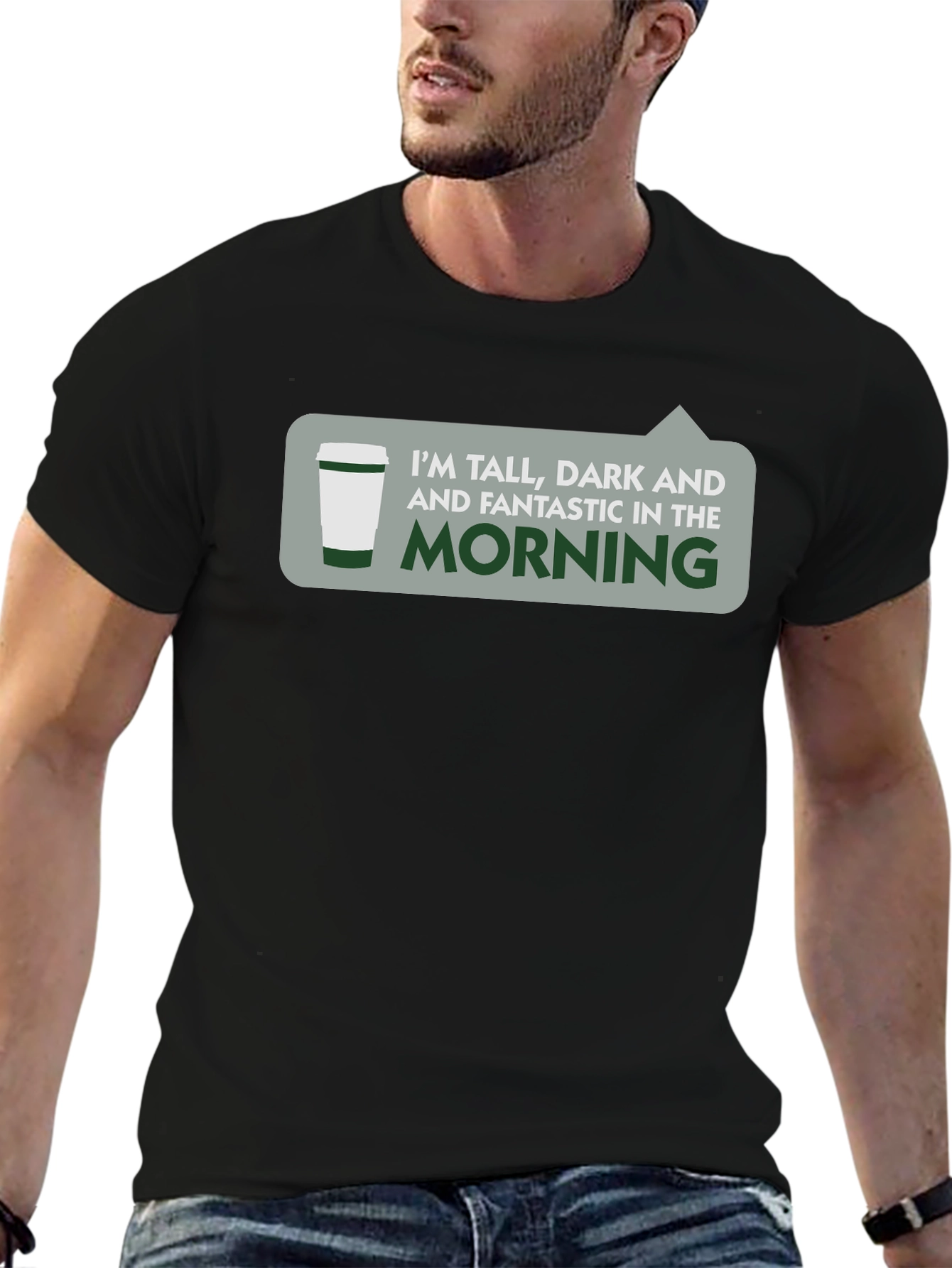 Black Tall, Dark & Fantastic Morning T-Shirt view 6