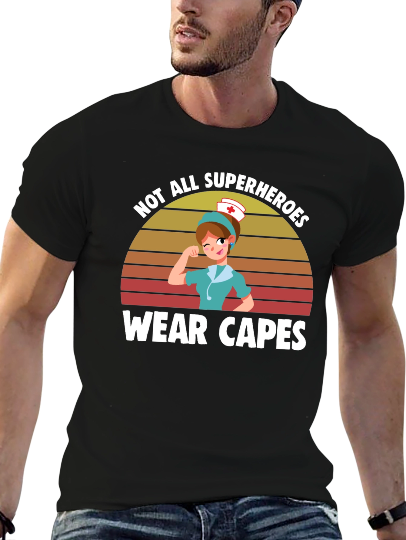 Black Nurse Superhero T-Shirt: Not All Heroes Wear Capes view 6