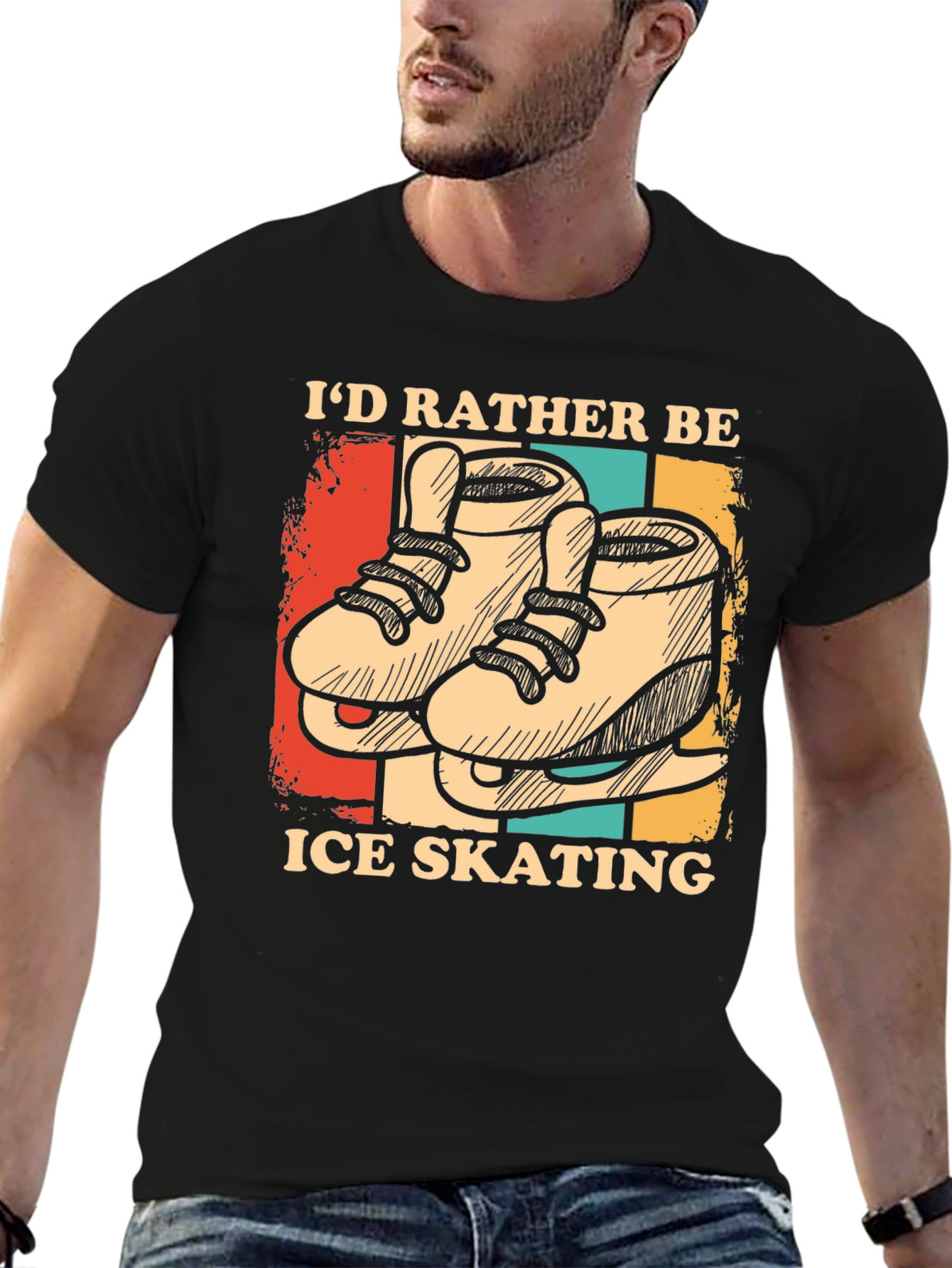 Black Ice Skating Graphic T-Shirt view 6