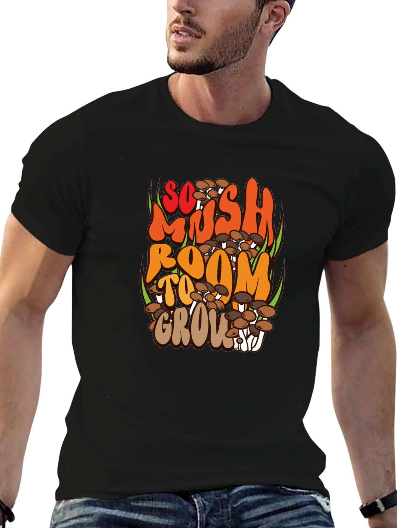 Black So Mush Room to Grow Black Graphic Tee view 6