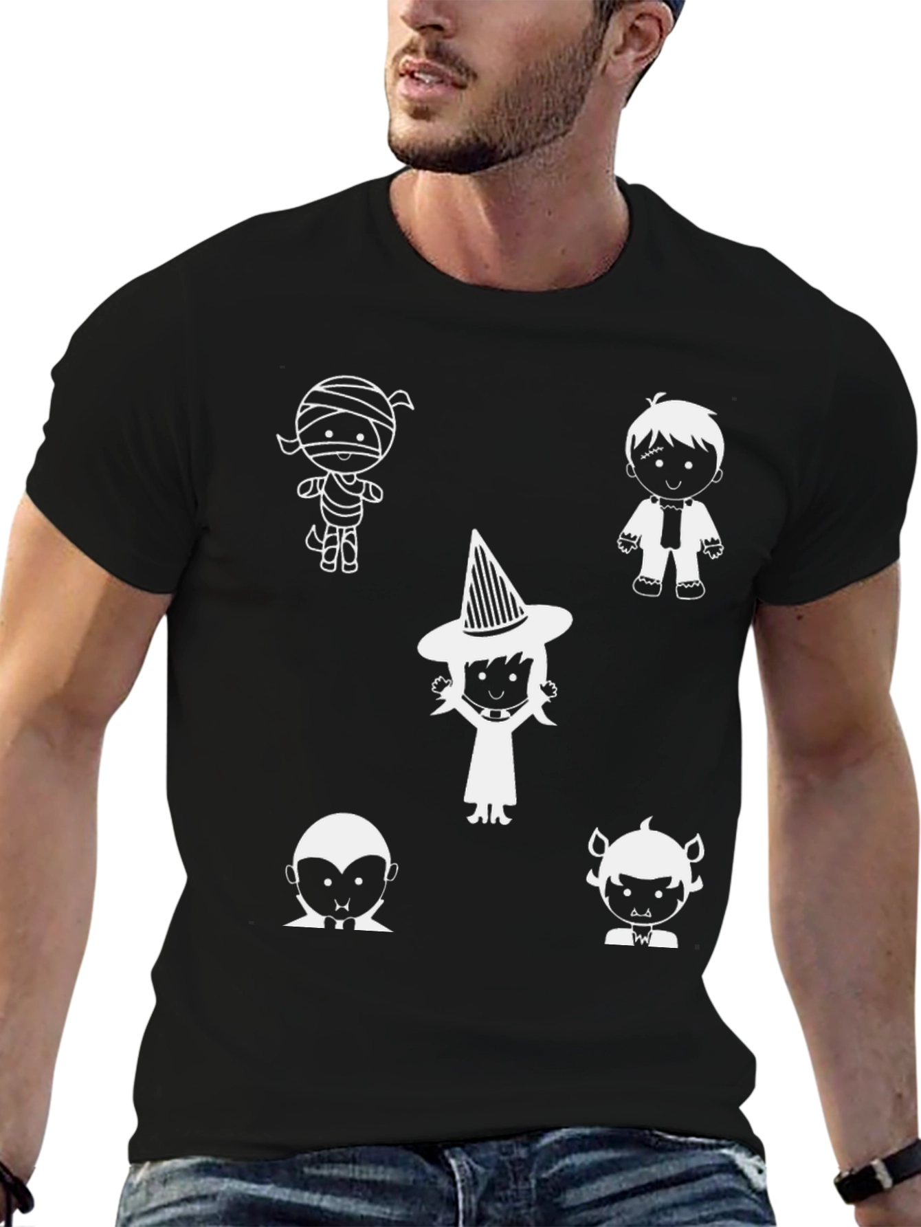 Black Halloween Character T-Shirt view 6